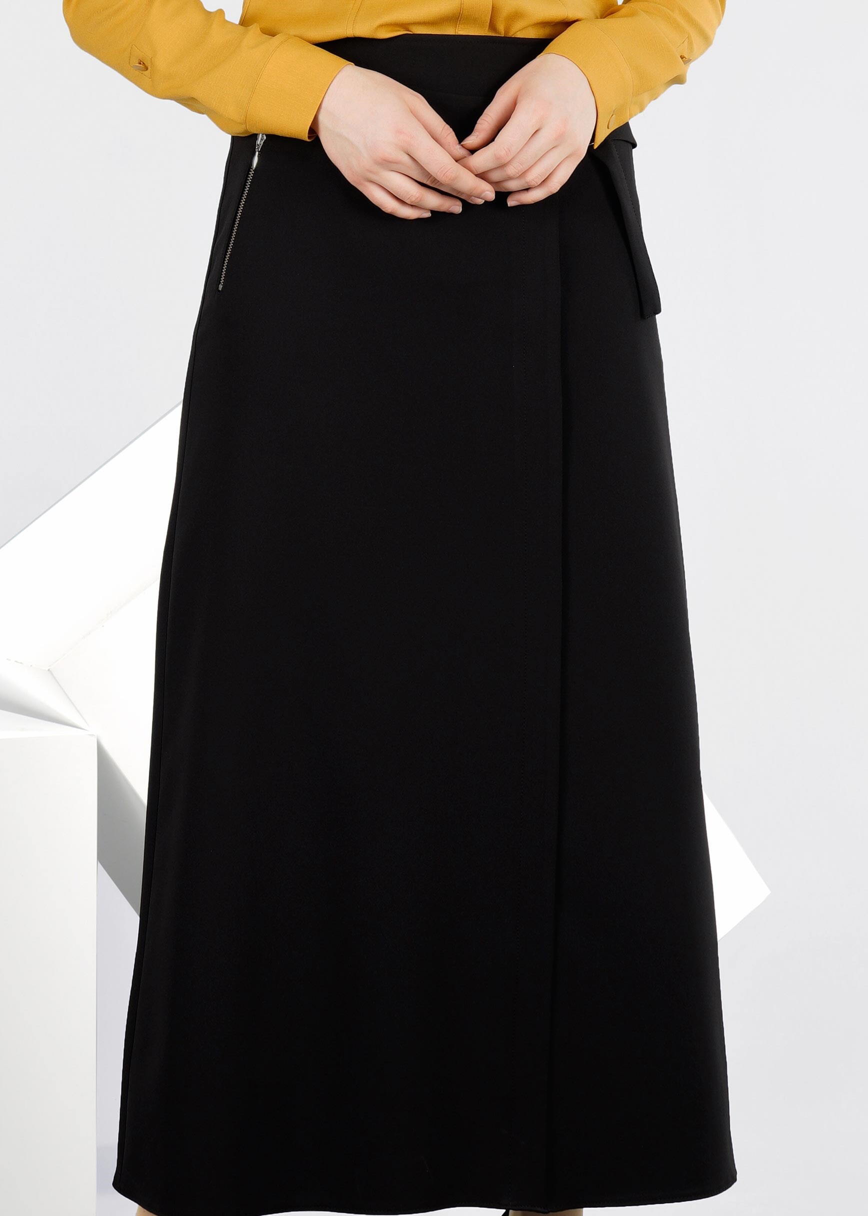 Tesettür giyim SİYAH 6022 ZADE ETEK 38/46 TEK40