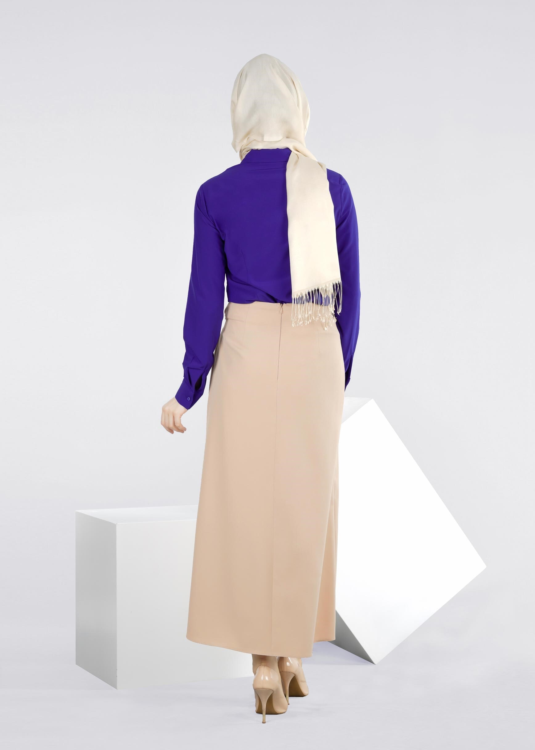 Tesettür giyim BEJ 6022 ZADE ETEK 38/46 TEK40