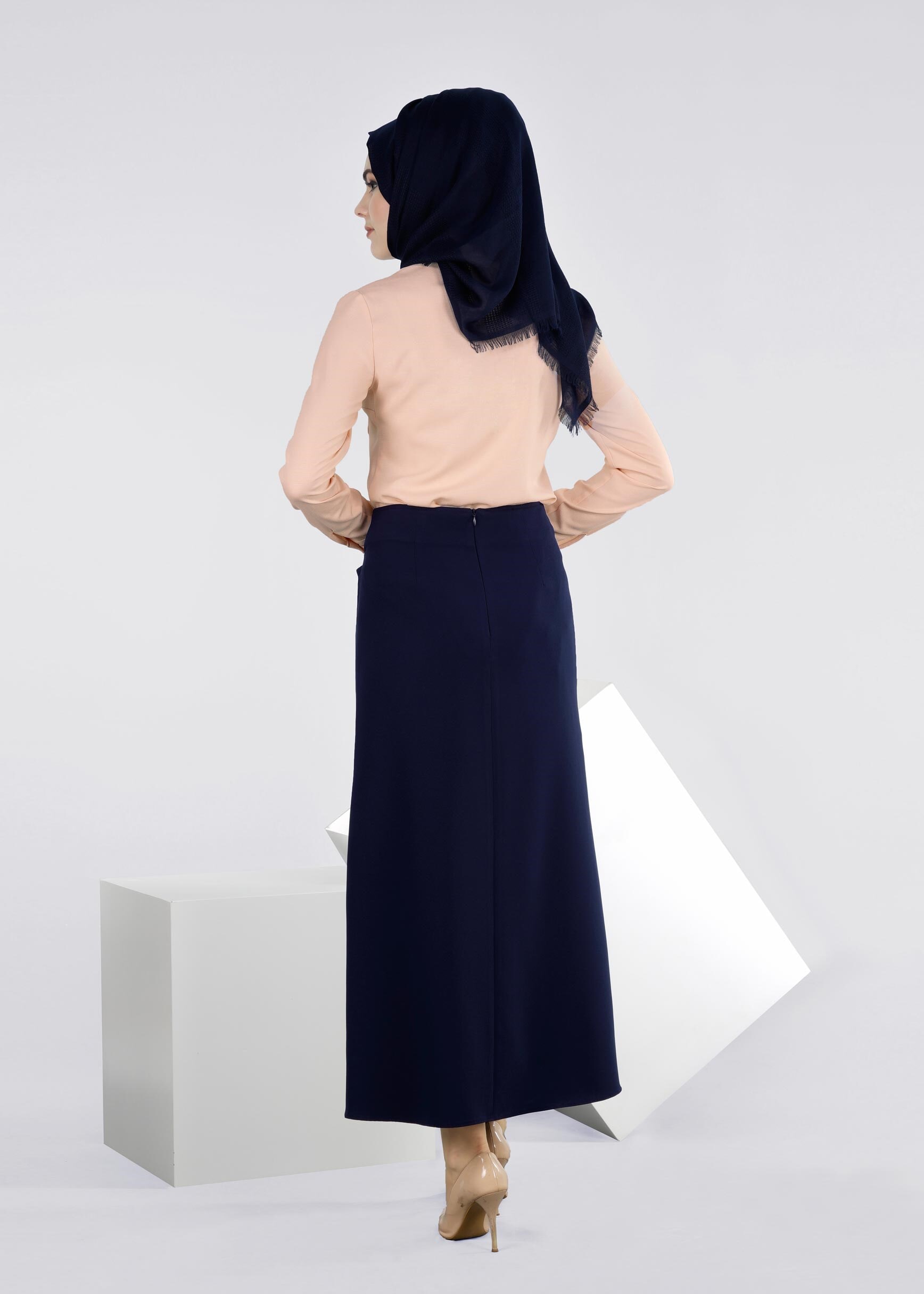 Tesettür giyim LACİVERT 6022 ZADE ETEK 38/46 TEK40