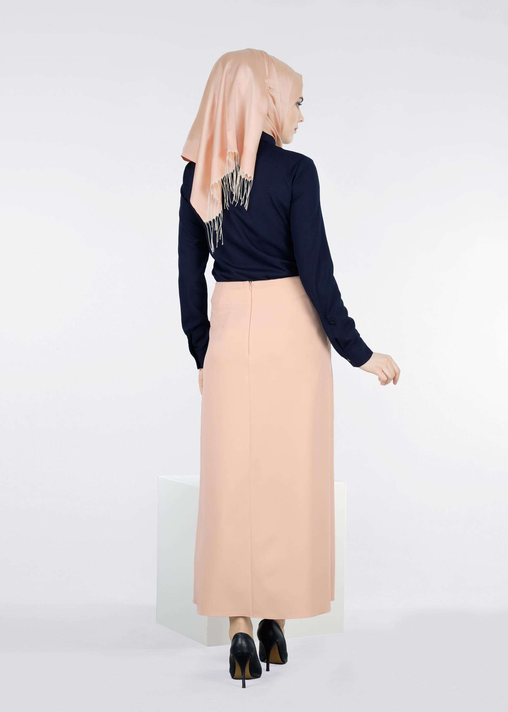 Tesettür giyim PUDRA 6022 ZADE ETEK 38/46 TEK40