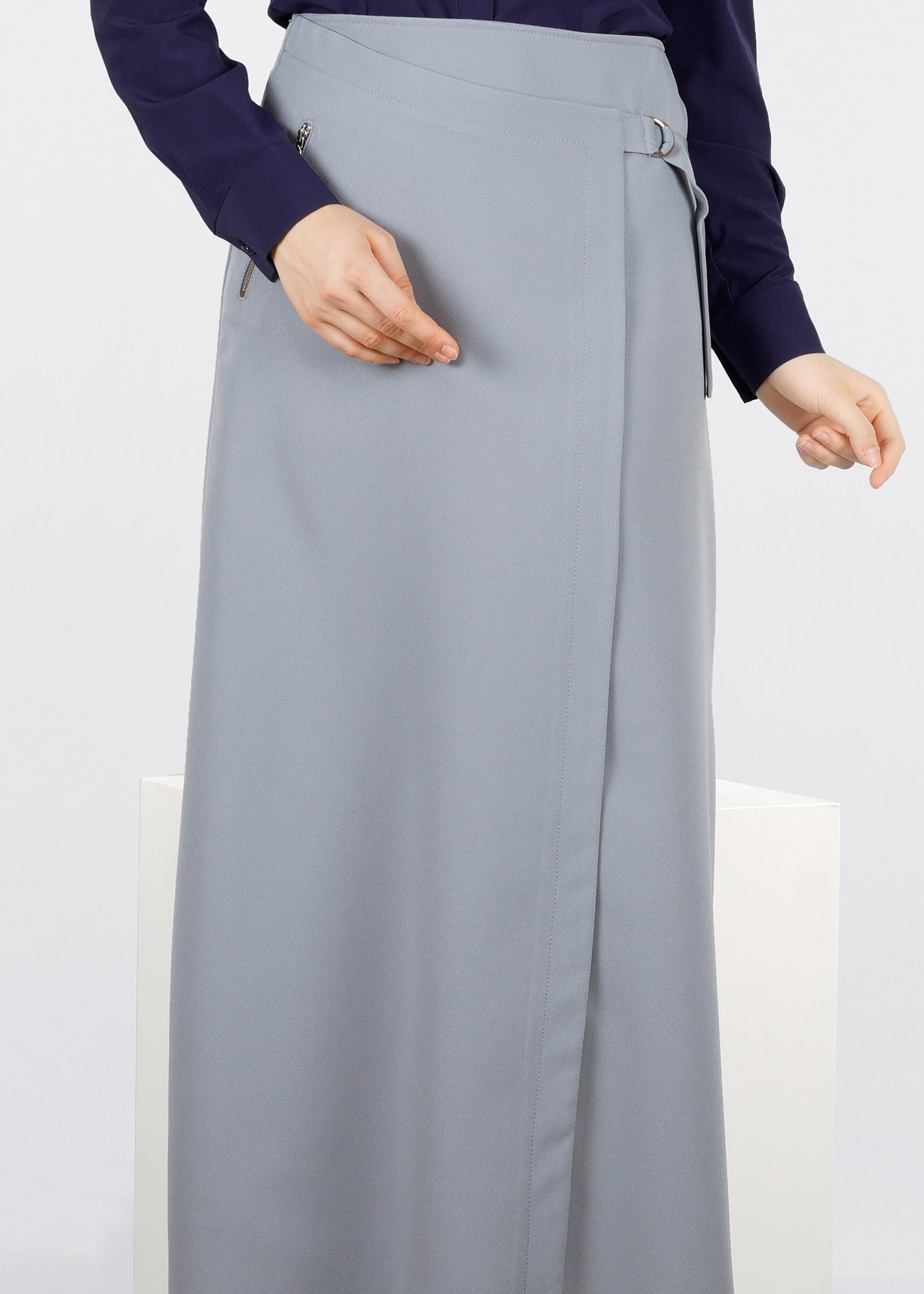 Tesettür giyim MAVİ 6022 ZADE ETEK 38/46 TEK40