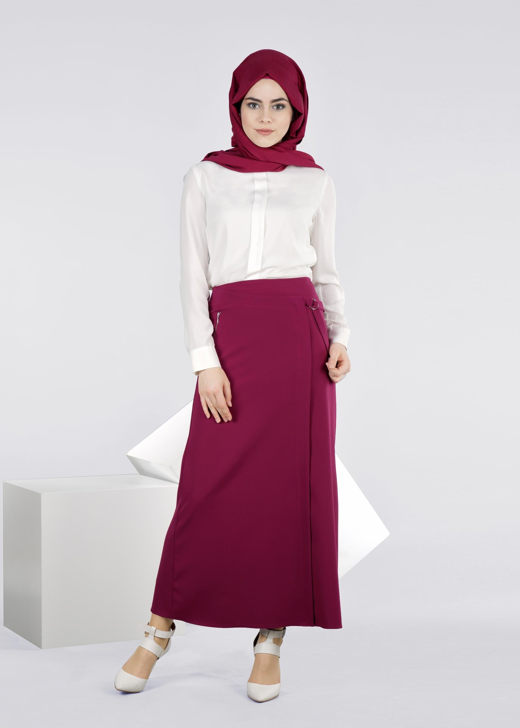 Tesettür giyim MOR 6022 ZADE ETEK 38/46 TEK40