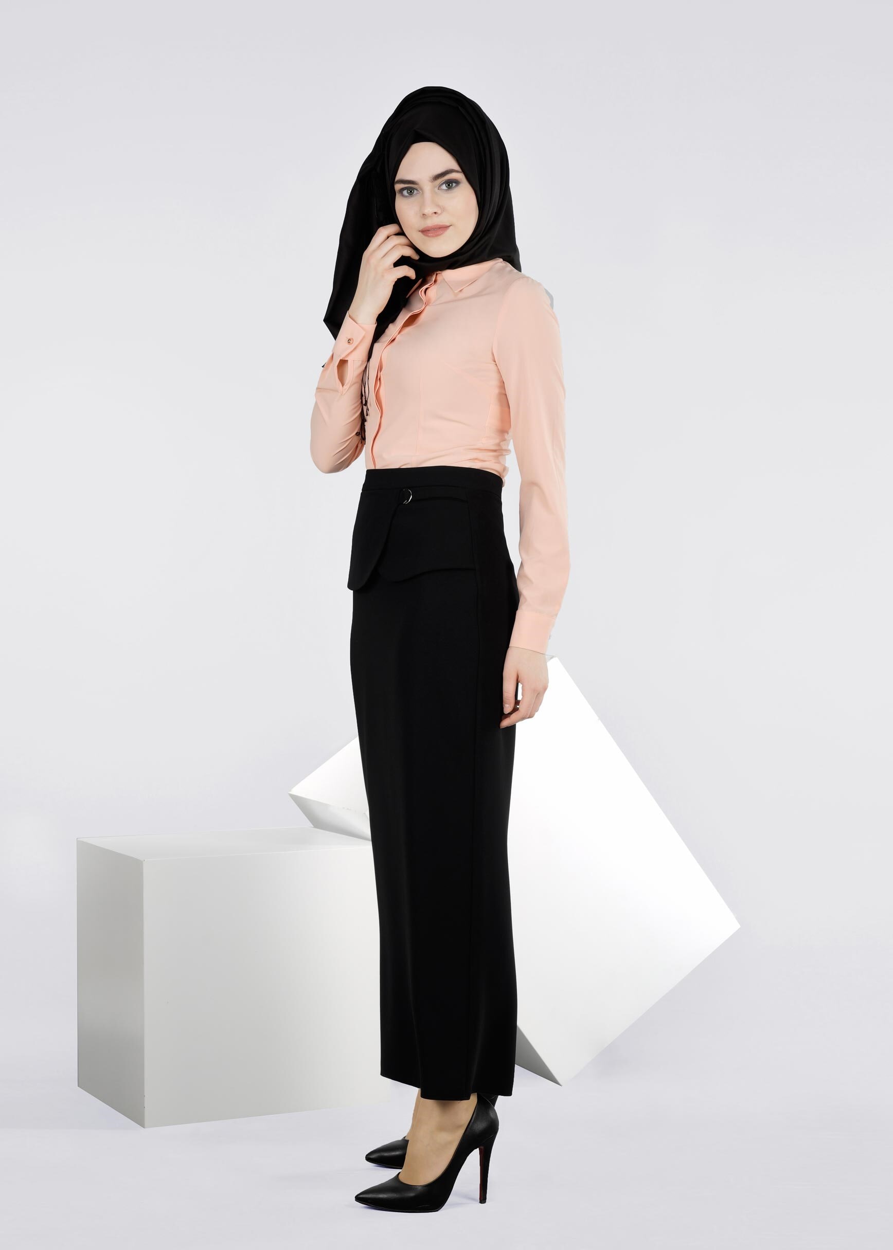 Tesettür giyim SİYAH 6023 ADRİNA 55587 ETEK 38/44 TEK40