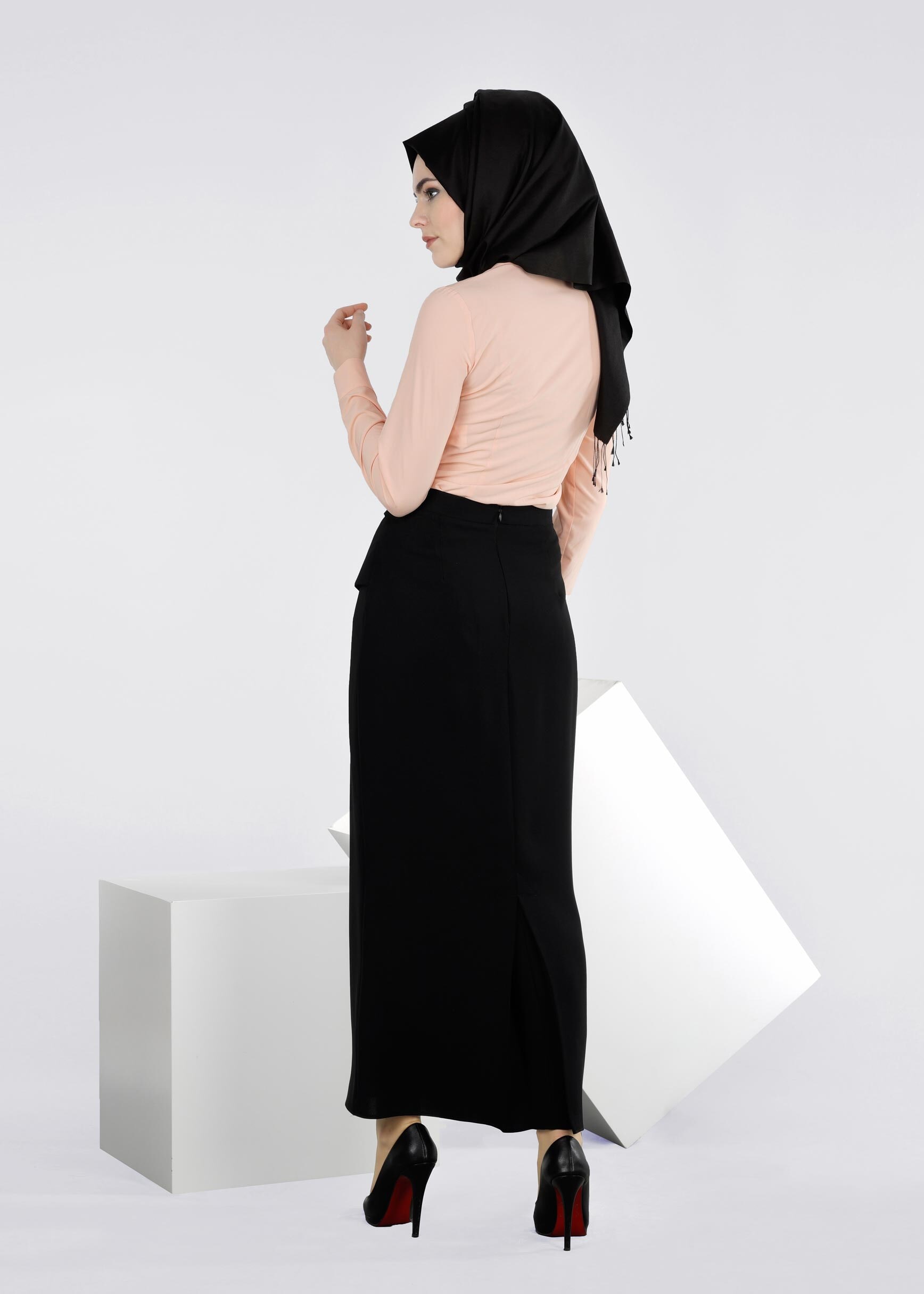 Tesettür giyim SİYAH 6023 ADRİNA 55587 ETEK 38/44 TEK40