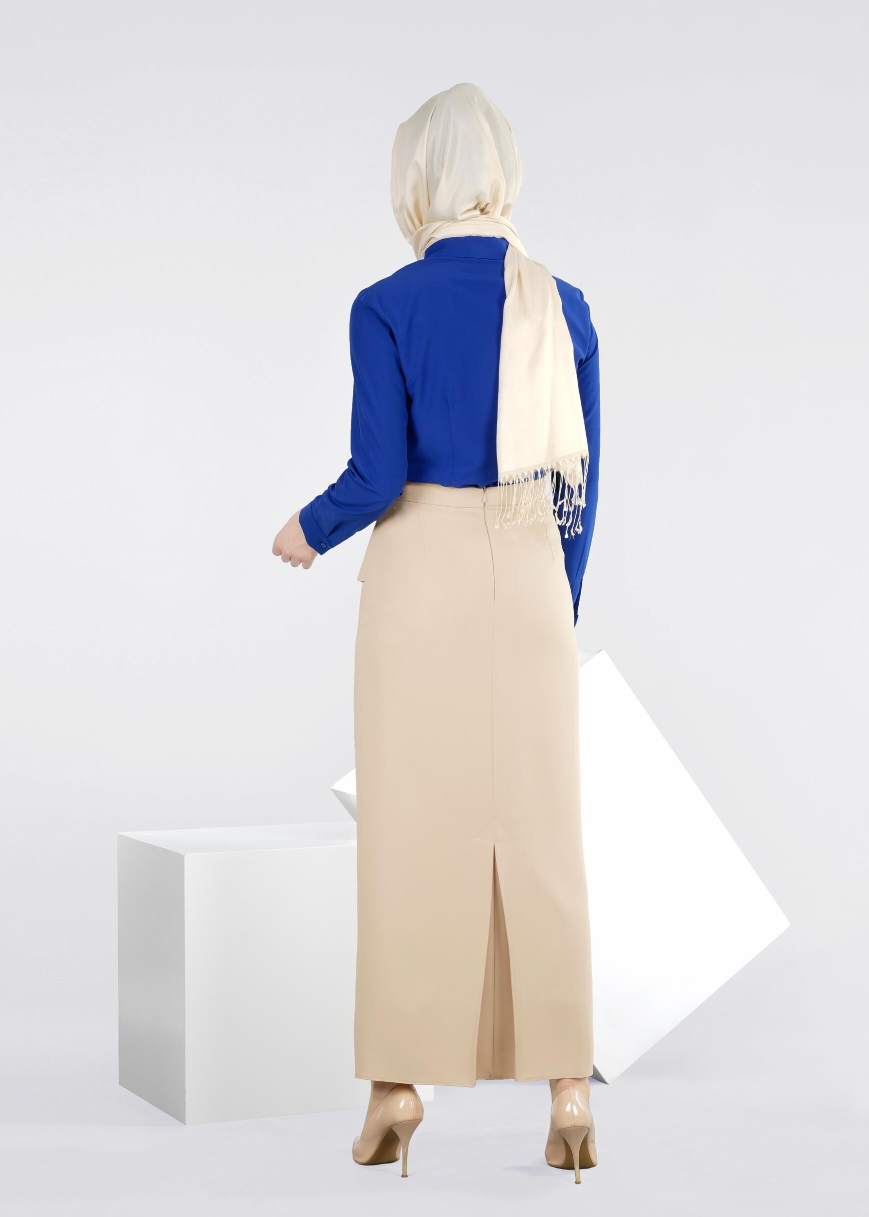 Tesettür giyim BEJ 6023 ADRİNA 55587 ETEK 38/44 TEK40