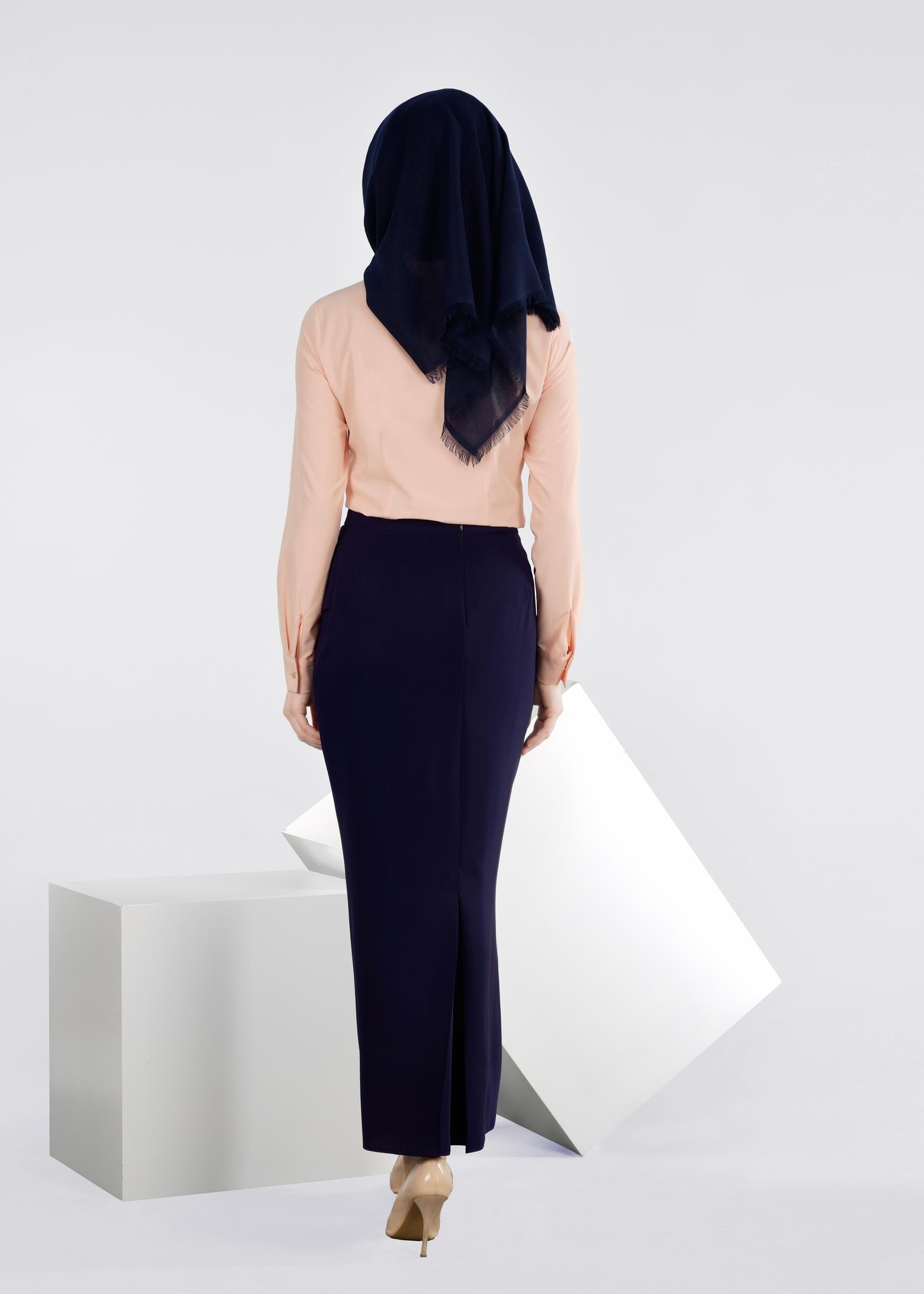 Tesettür giyim LACİVERT 6023 ADRİNA 55587 ETEK 38/44 TEK40