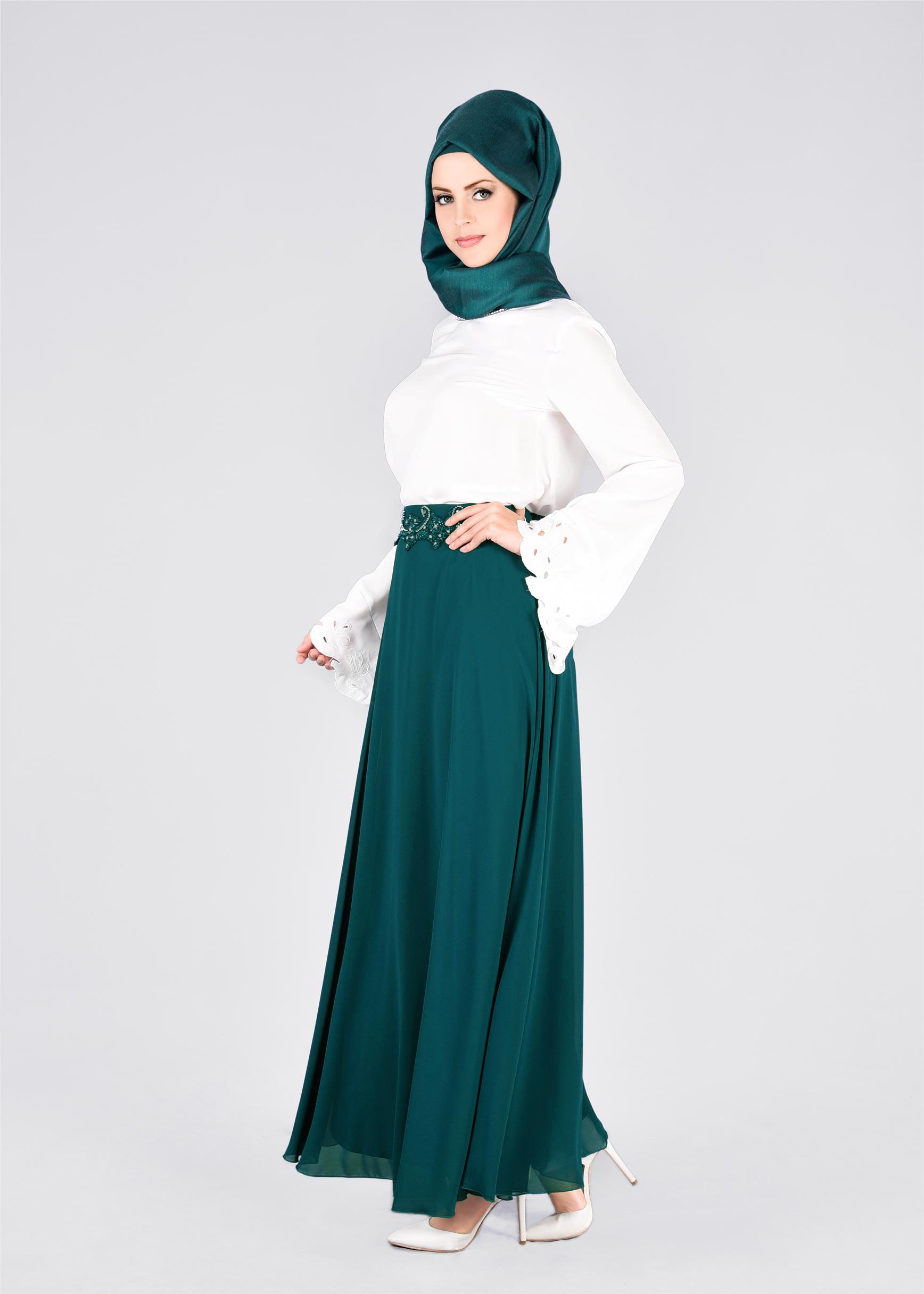 Tesettür giyim MAVİ 6024 NEW MULTİ ŞİFON ETEK 38/46 TEK40