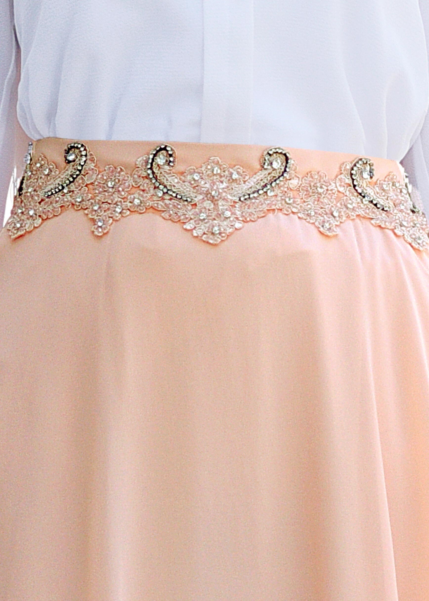 Tesettür giyim PUDRA 6024 NEW MULTİ ŞİFON ETEK 38/46 TEK40