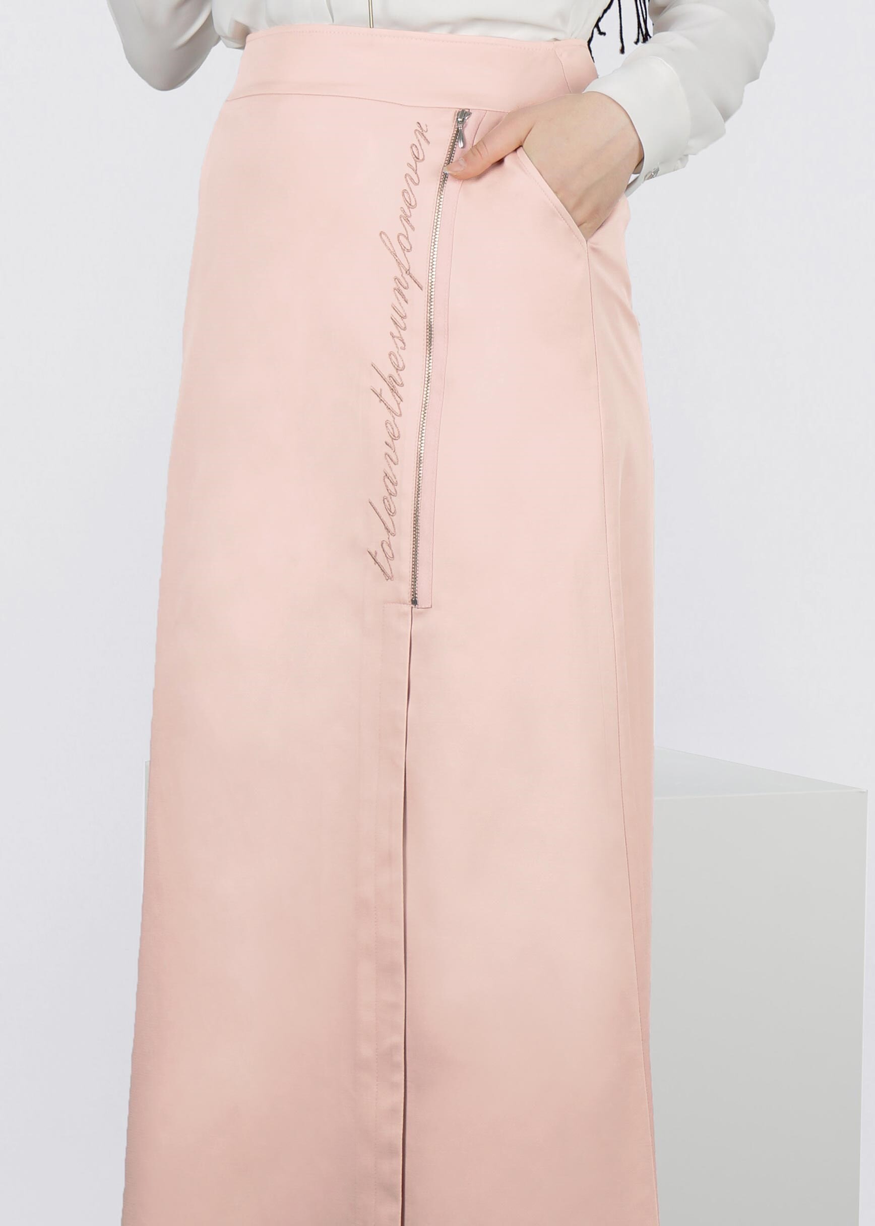 Tesettür giyim PUDRA 6025 PEREN 15734 ETEK 38/46 TEK40