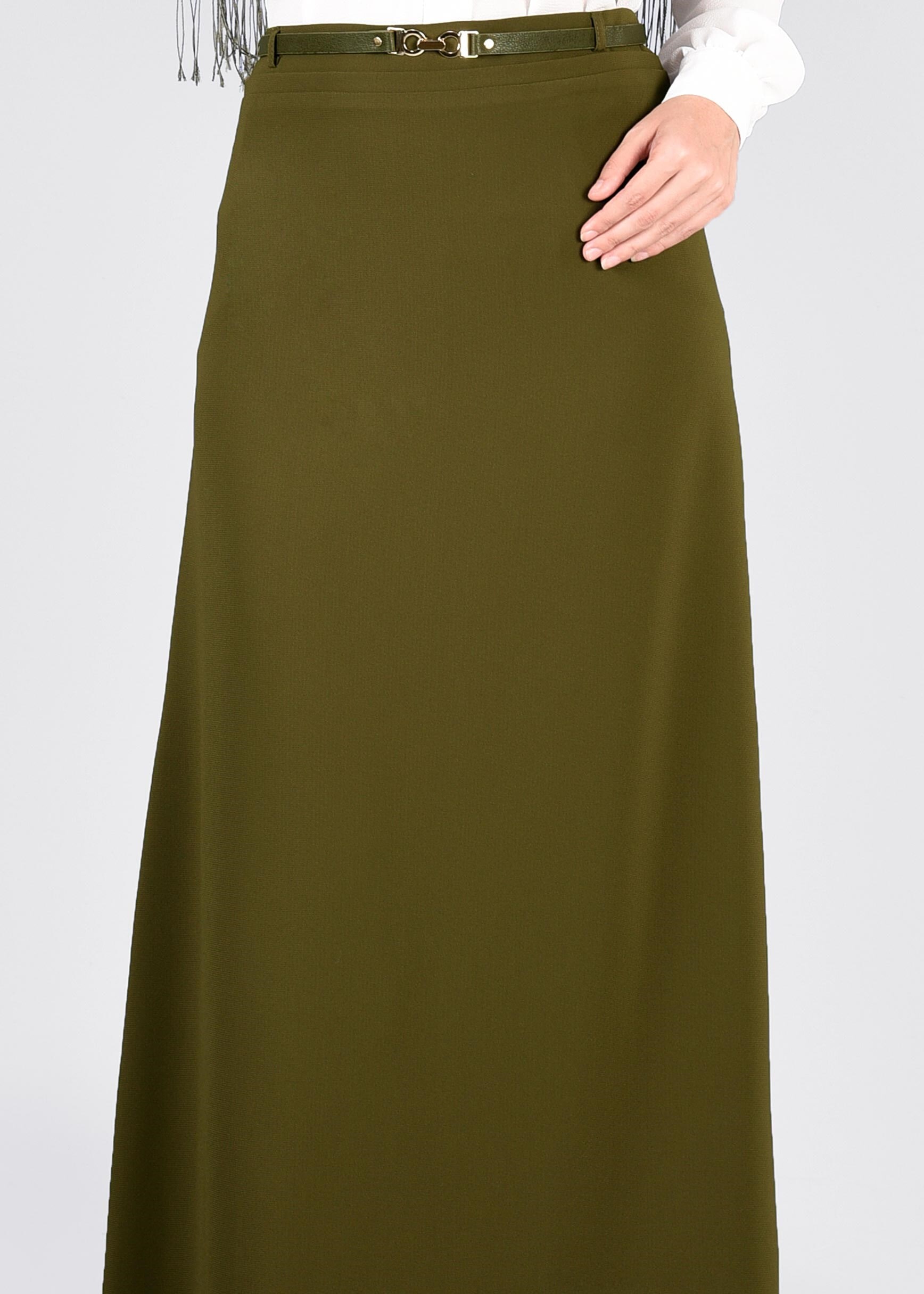 Tesettür giyim HAKİ 6026 ELVAN 3731 ETEK 40/48 TEK38