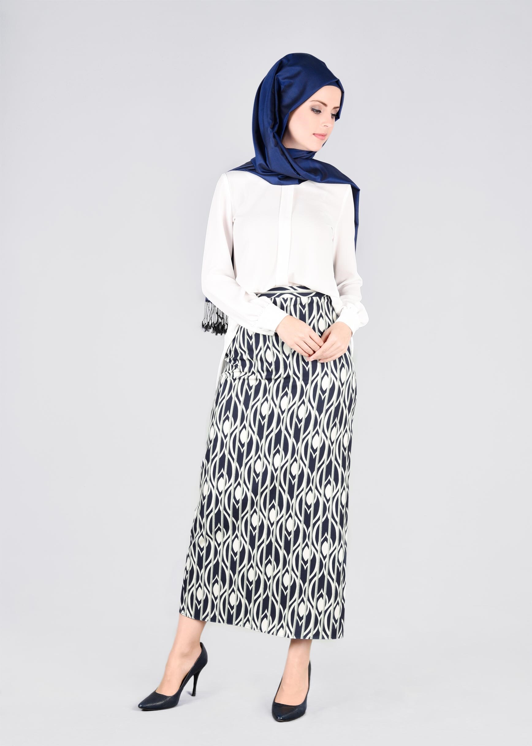 Tesettür giyim LACİVERT 6028 POWER 2127 ETEK 38/48 TEK40