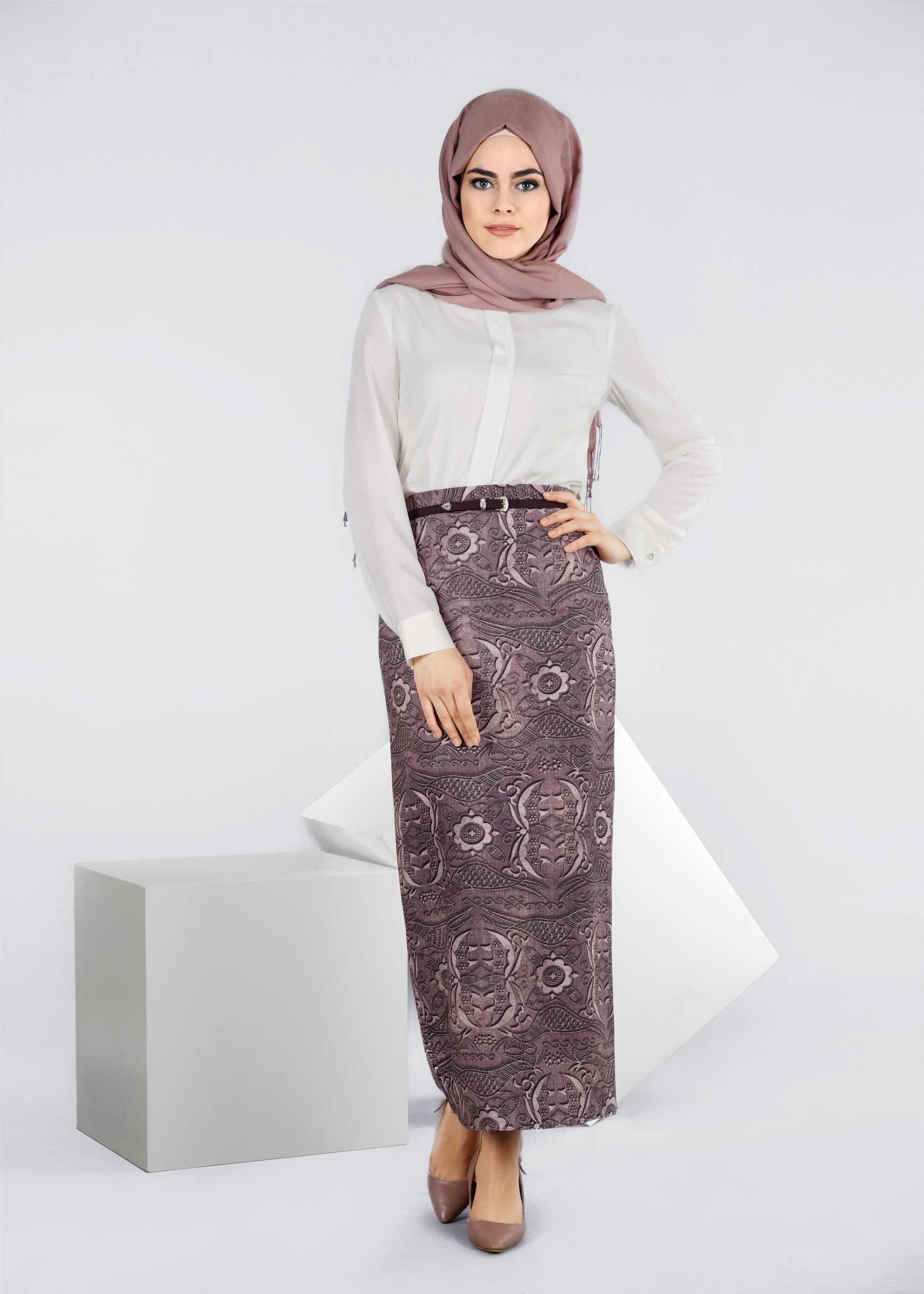 Tesettür giyim MÜRDÜM 6030 SEDEF 9845 ETEK 38/44