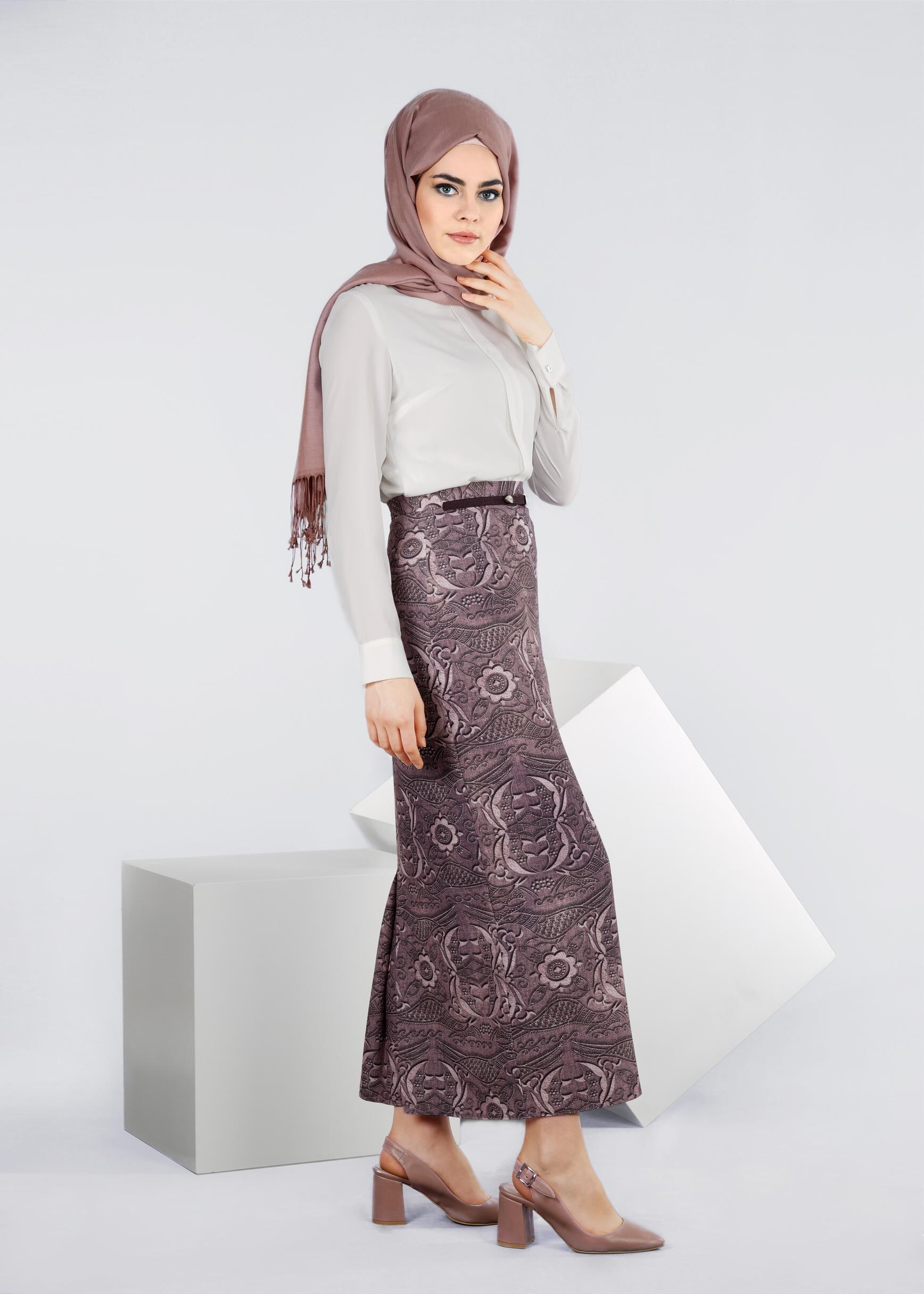 Tesettür giyim MÜRDÜM 6030 SEDEF 9845 ETEK 38/44