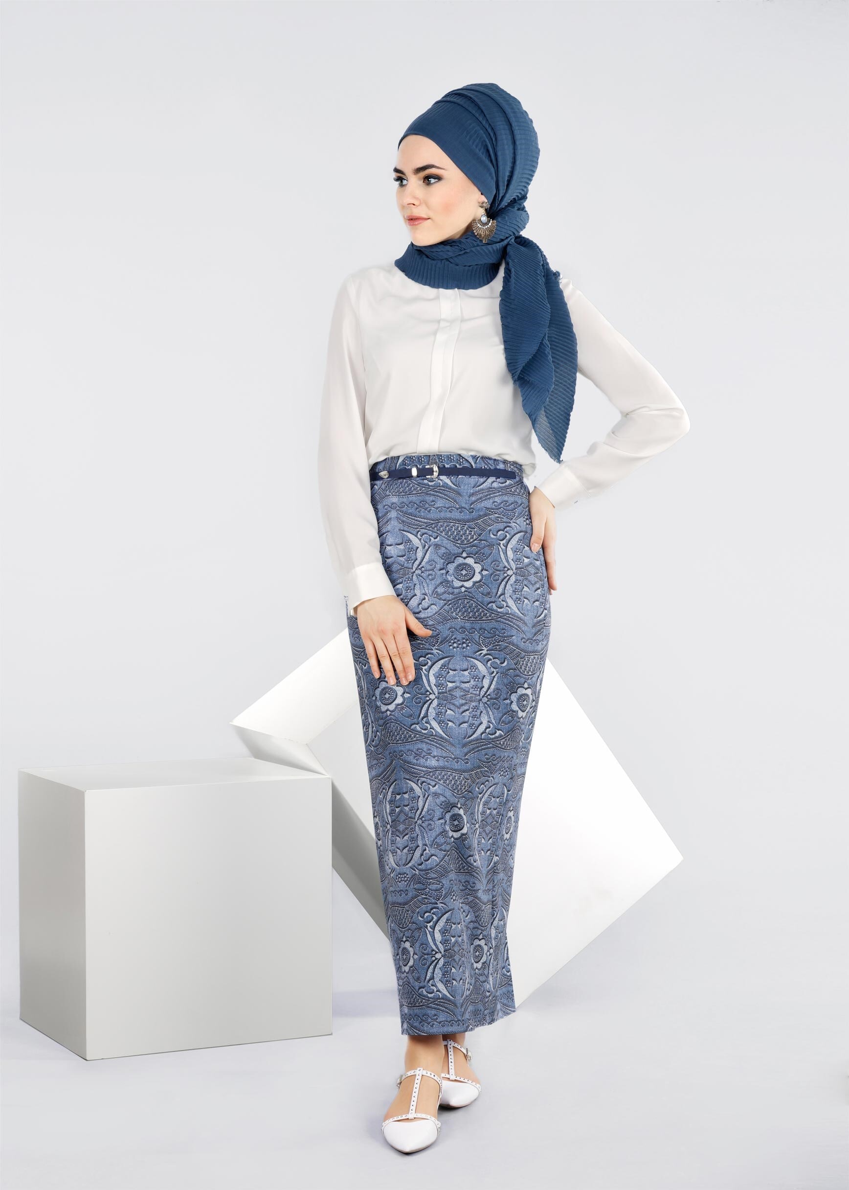 Tesettür giyim LACİVERT 6030 SEDEF 9845 ETEK 38/44