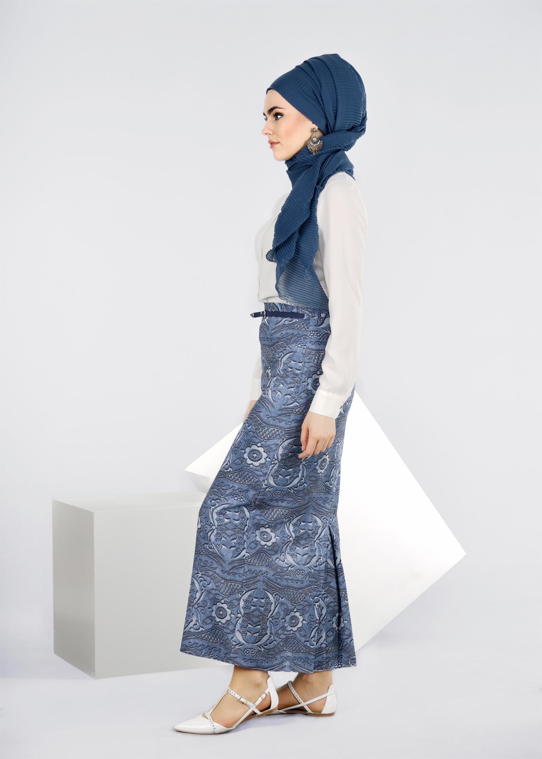 Tesettür giyim LACİVERT 6030 SEDEF 9845 ETEK 38/44