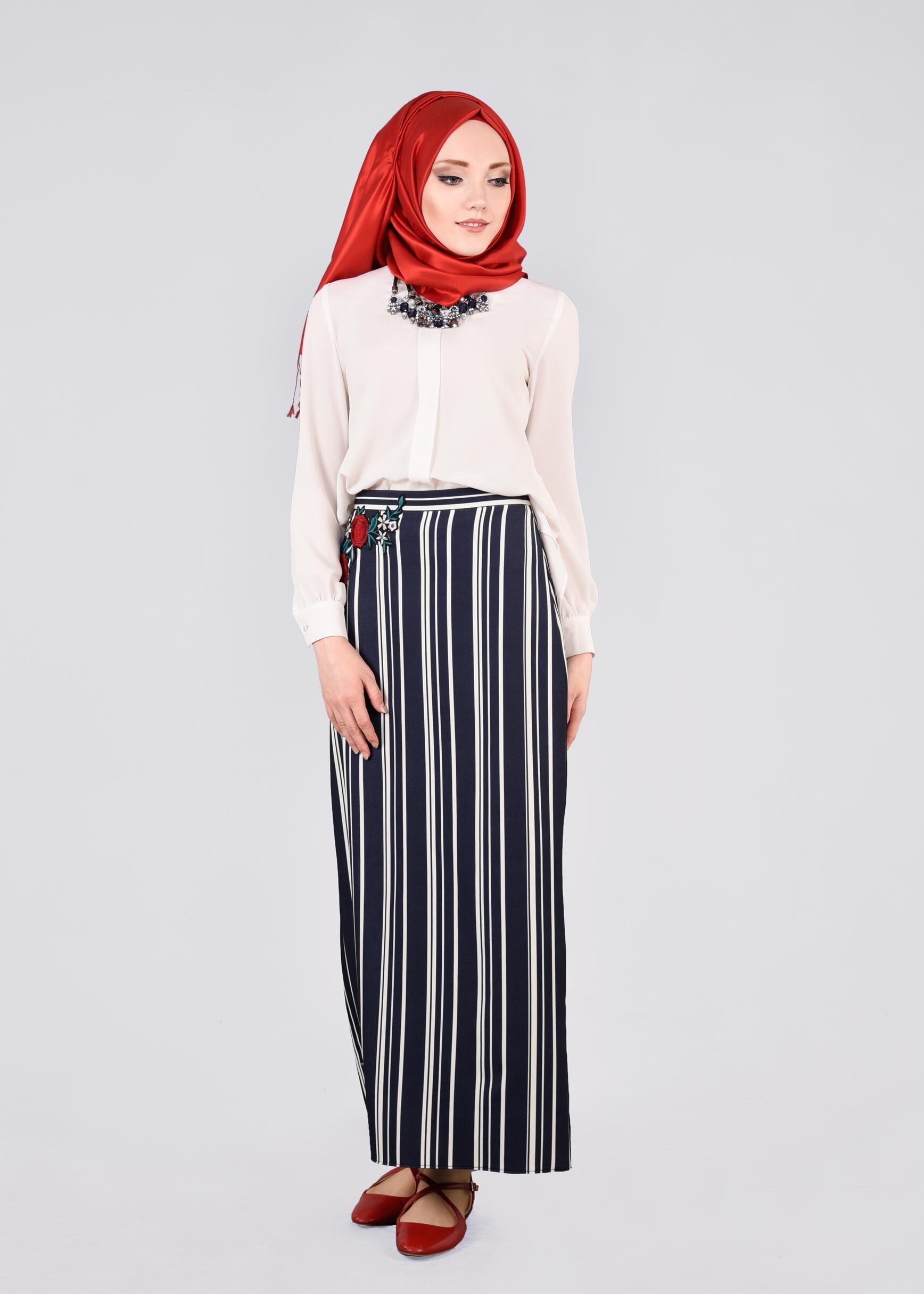 Tesettür giyim LACİVERT 6031 POWER 2024 ETEK 38/46 TEK40