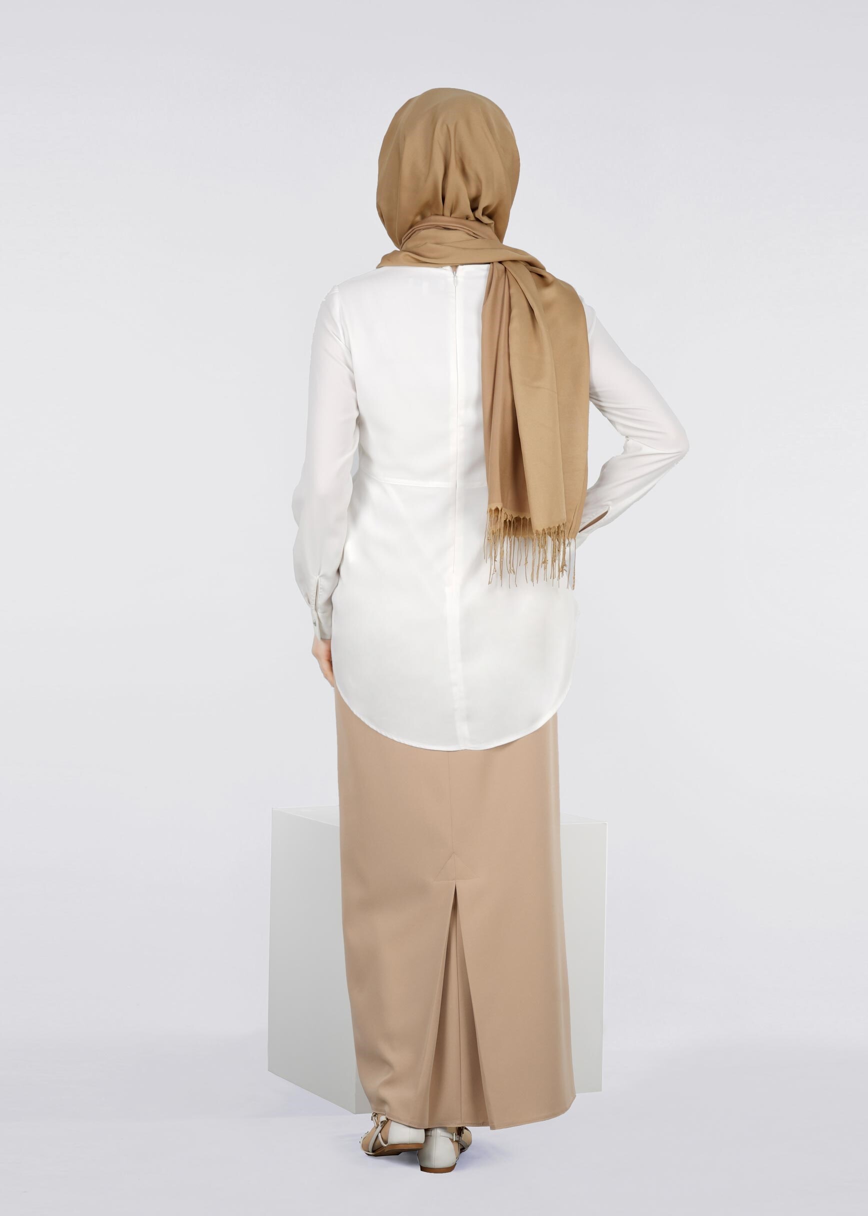 Tesettür giyim KAHVE 6032 ZADE ETEK 38/44