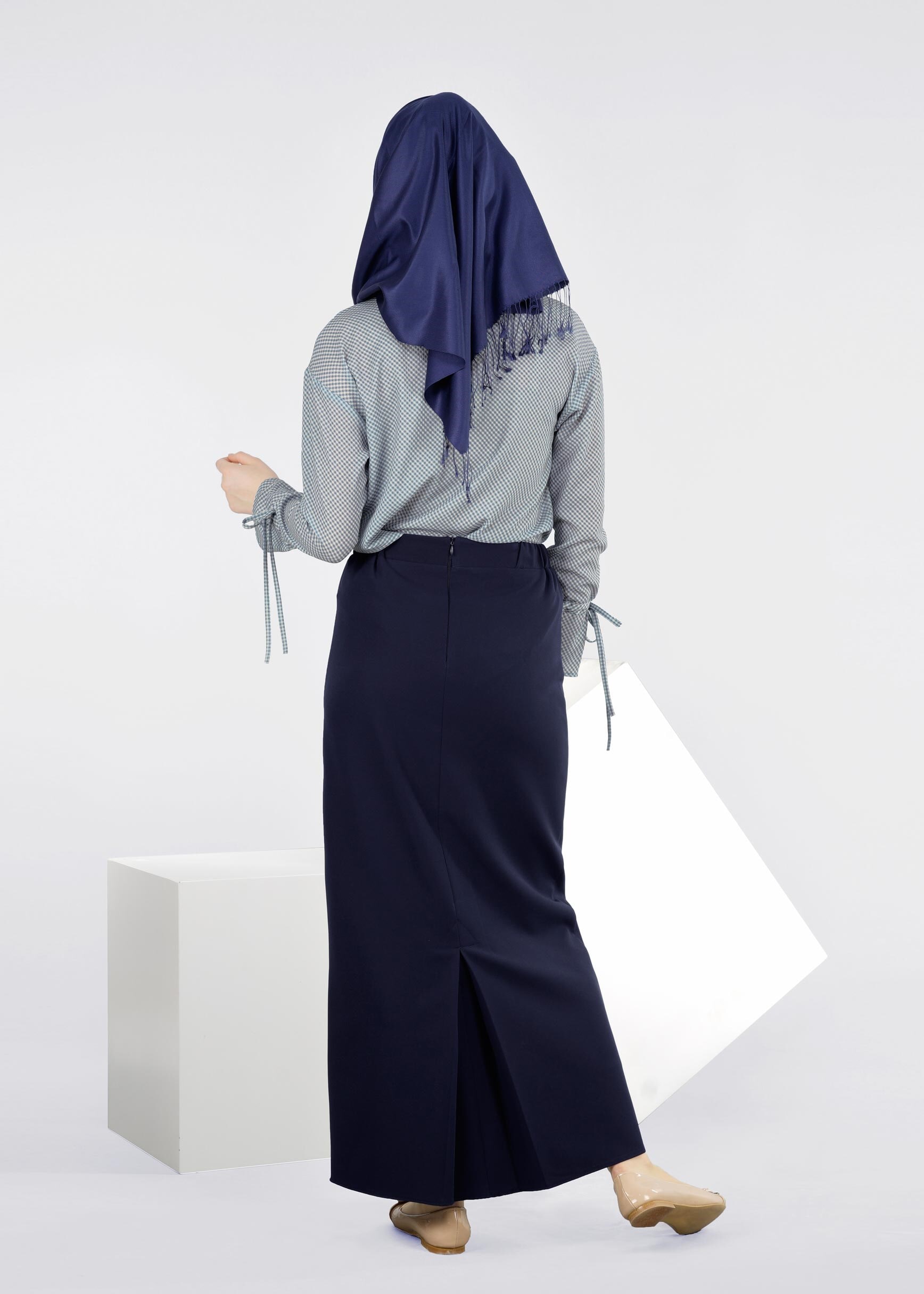 Tesettür giyim LACİVERT 6032 ZADE ETEK 38/44