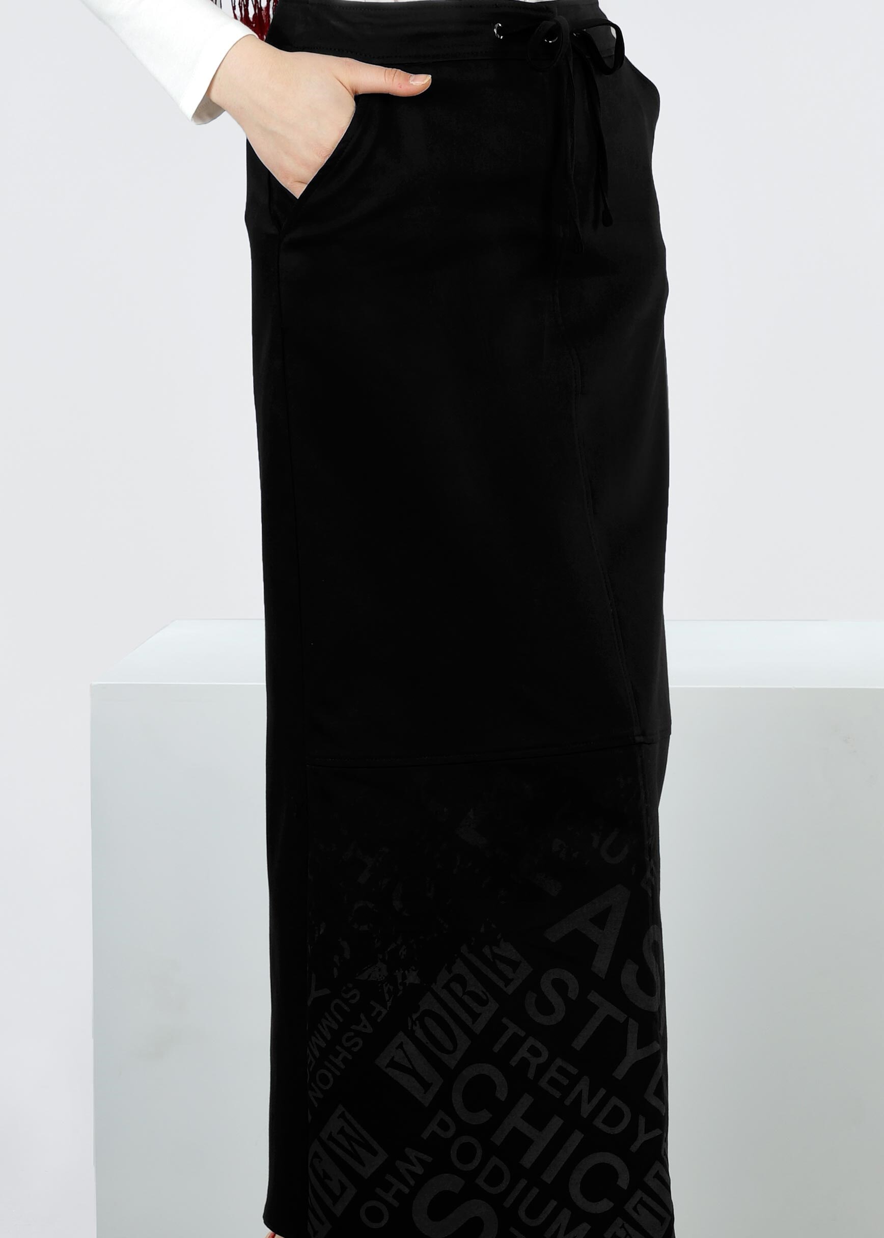 Tesettür giyim SİYAH 6034 17374 ETEK 36/44 TEK40