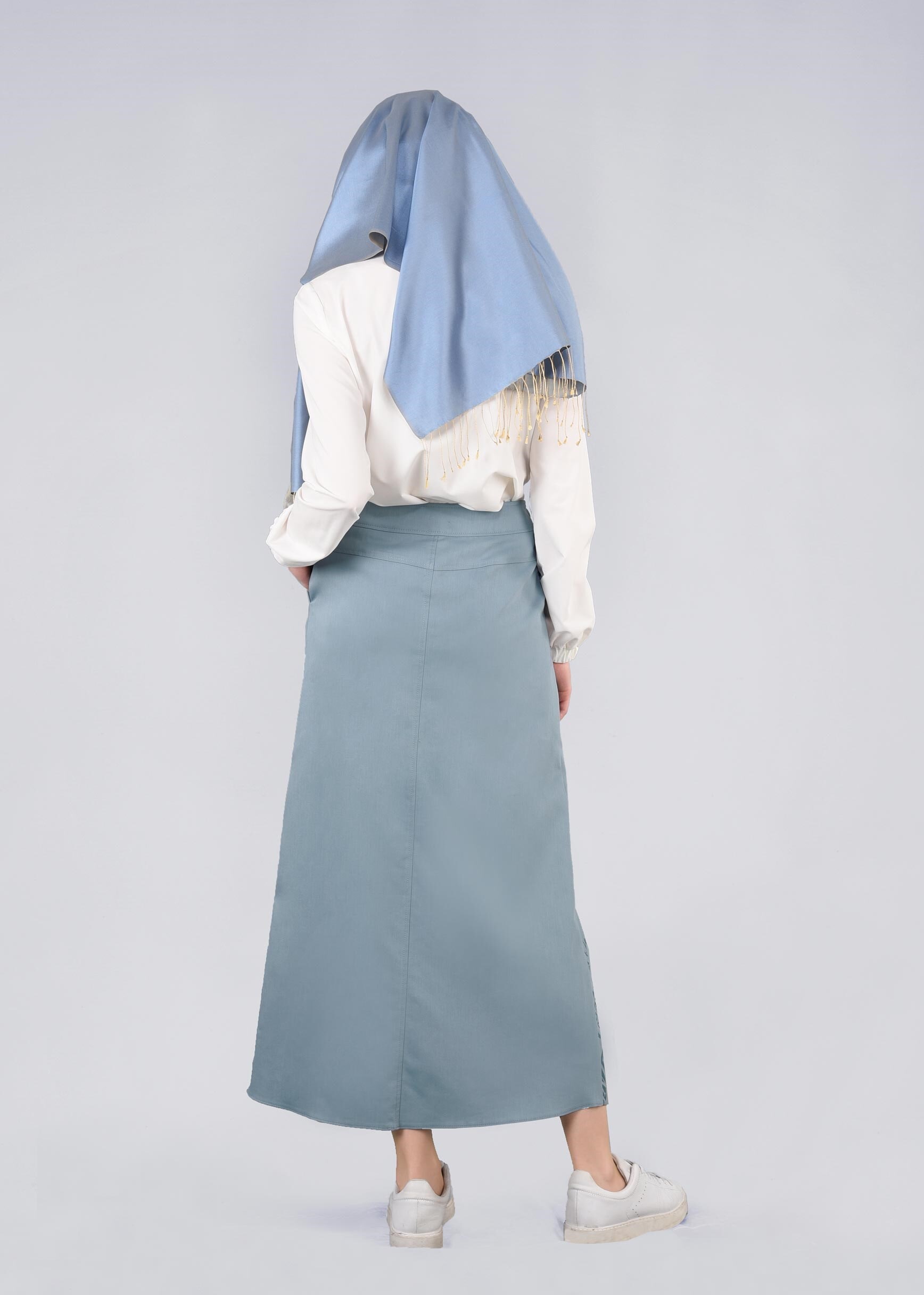 Tesettür giyim MAVİ 6034 17374 ETEK 36/44 TEK40