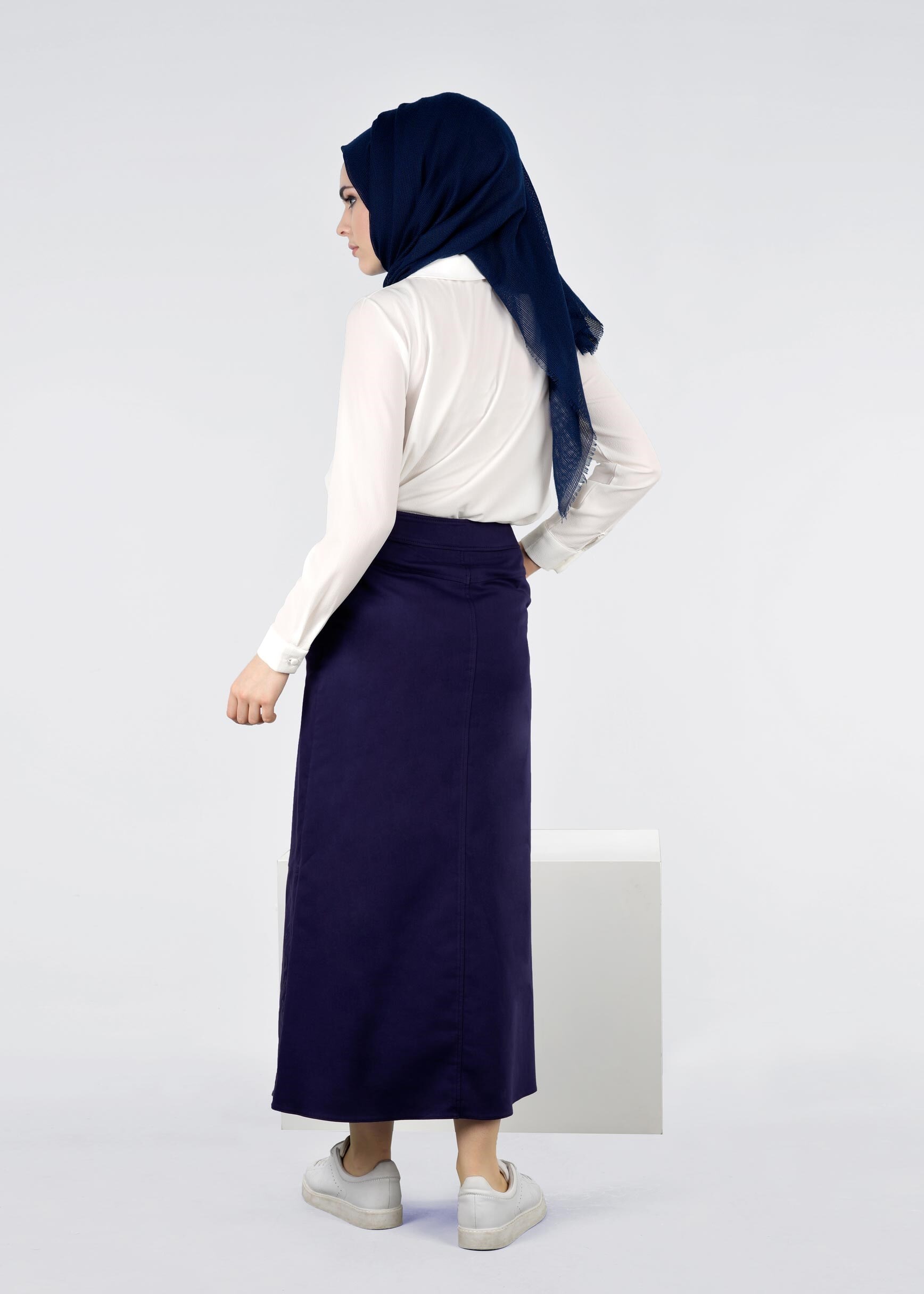 Tesettür giyim LACİVERT 6034 17374 ETEK 36/44 TEK40