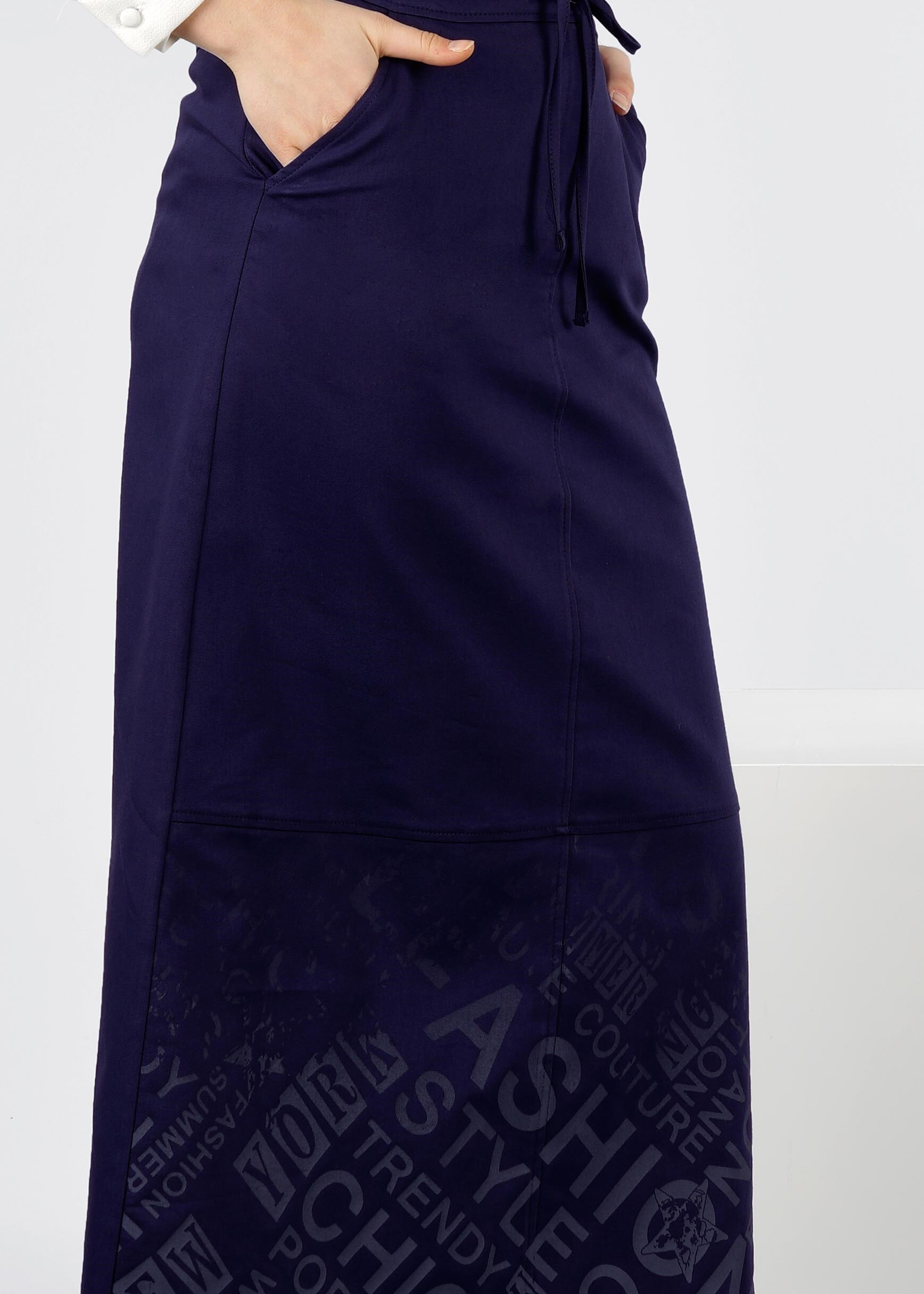 Tesettür giyim LACİVERT 6034 17374 ETEK 36/44 TEK40