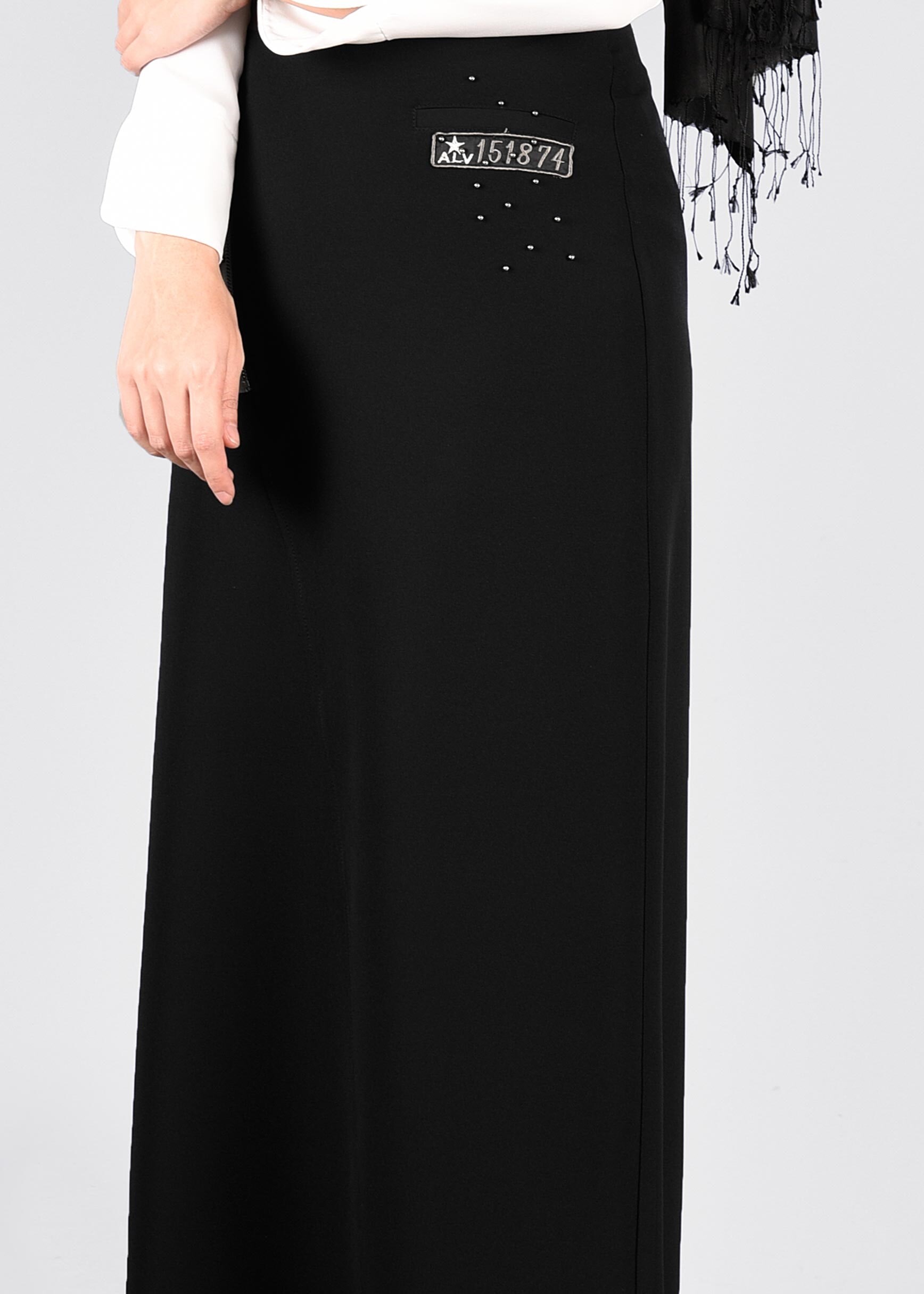 Tesettür giyim SİYAH 6035 RENGİN 55557 ETEK 38/46