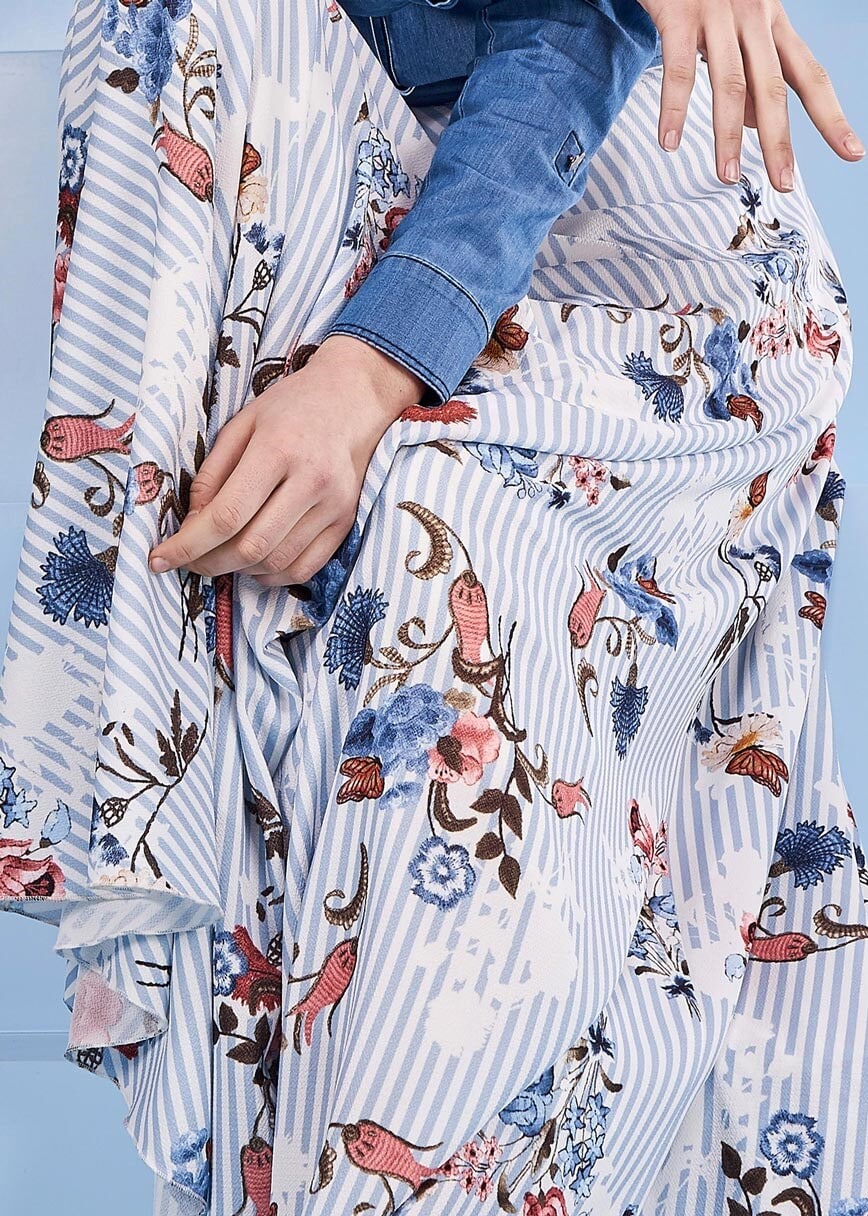 Tesettür giyim MAVİ 6037 KOBE 301010 ETEK 38/44