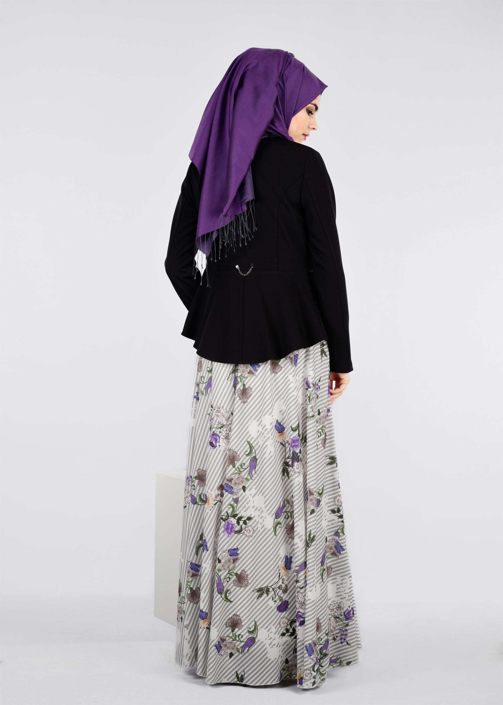 Tesettür giyim GRİ 6037 KOBE 301010 ETEK 38/44