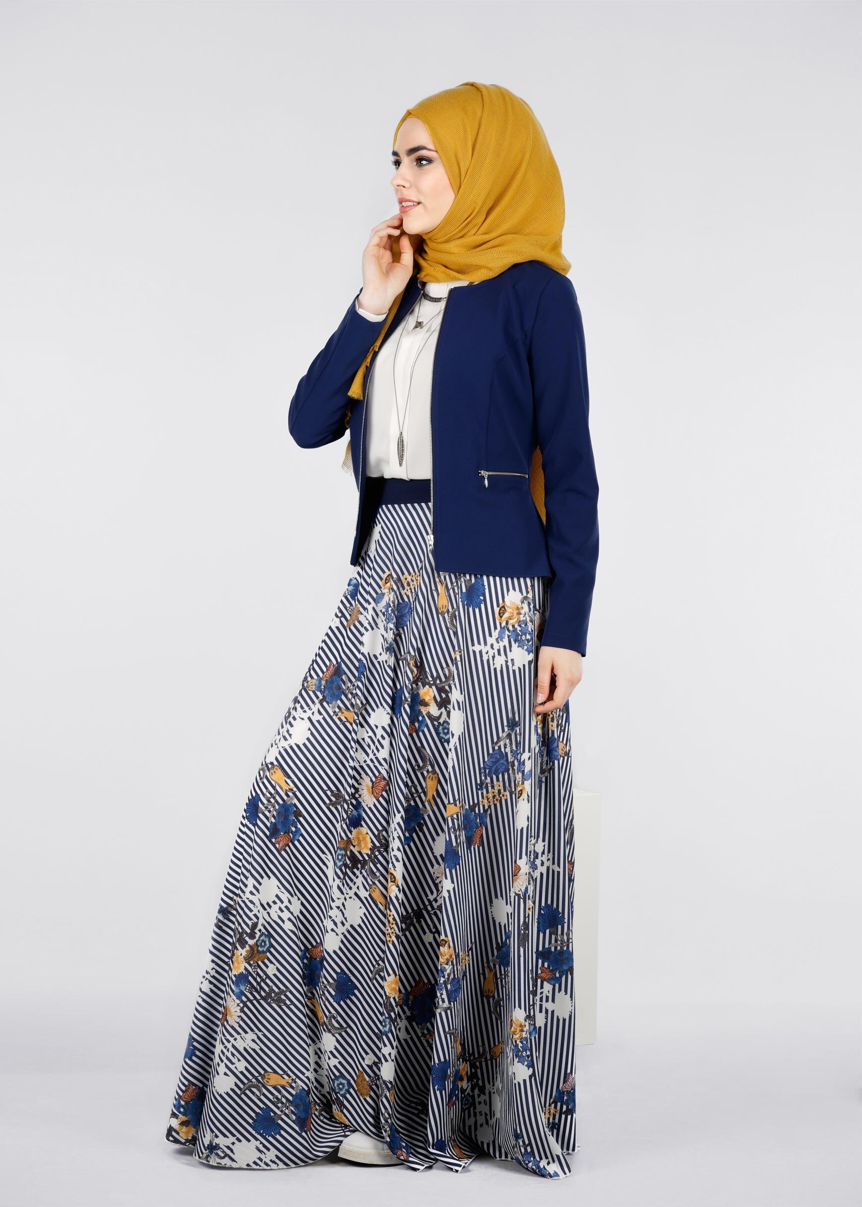 Tesettür giyim LACİVERT 6037 KOBE 301010 ETEK 38/44