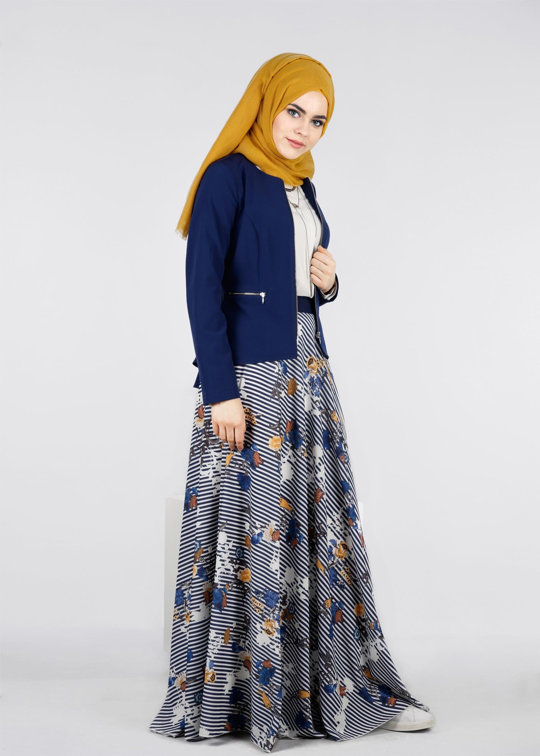 Tesettür giyim LACİVERT 6037 KOBE 301010 ETEK 38/44