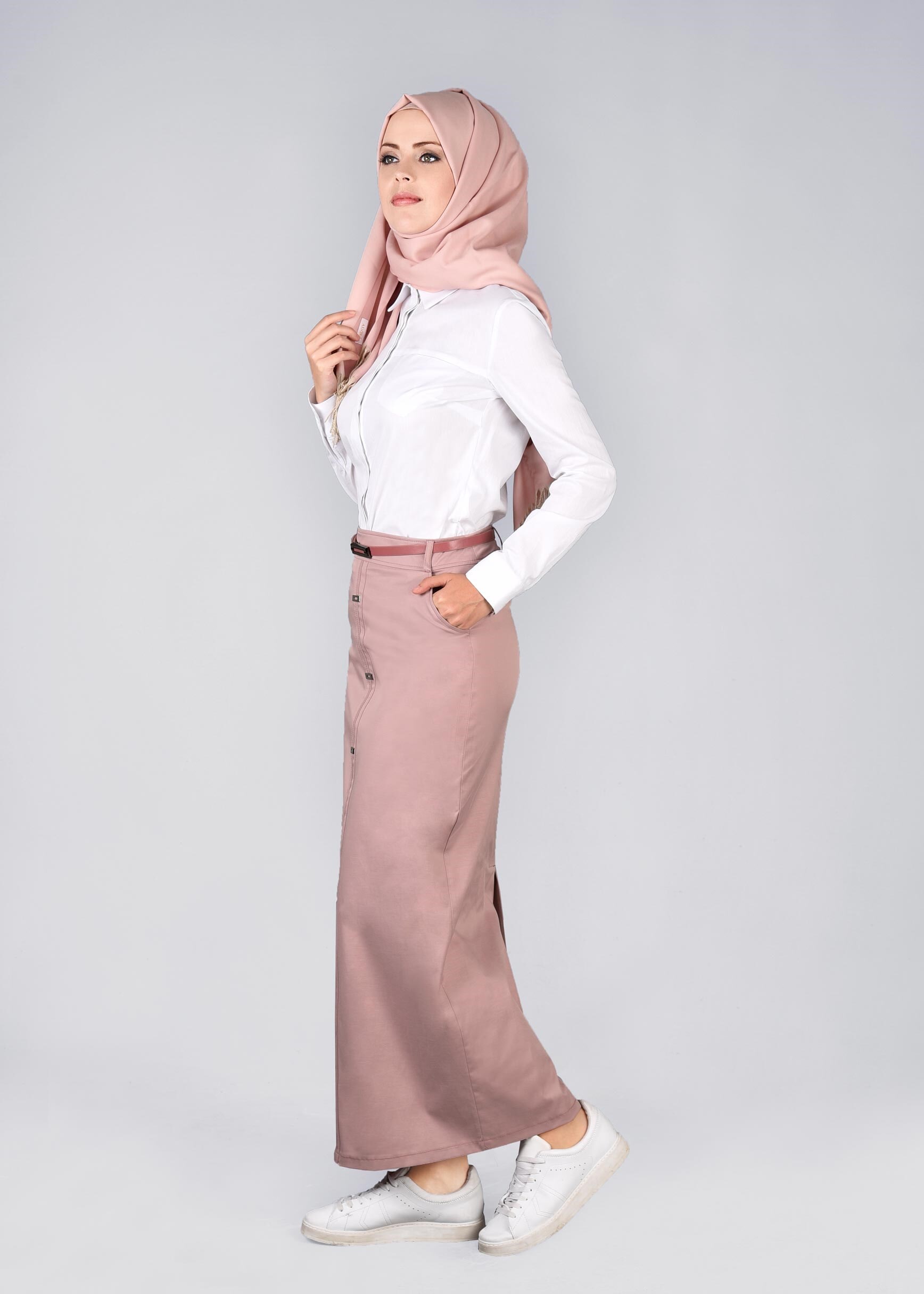 Tesettür giyim PUDRA 6040 FELİX 15336 ETEK 38/46 TEK40