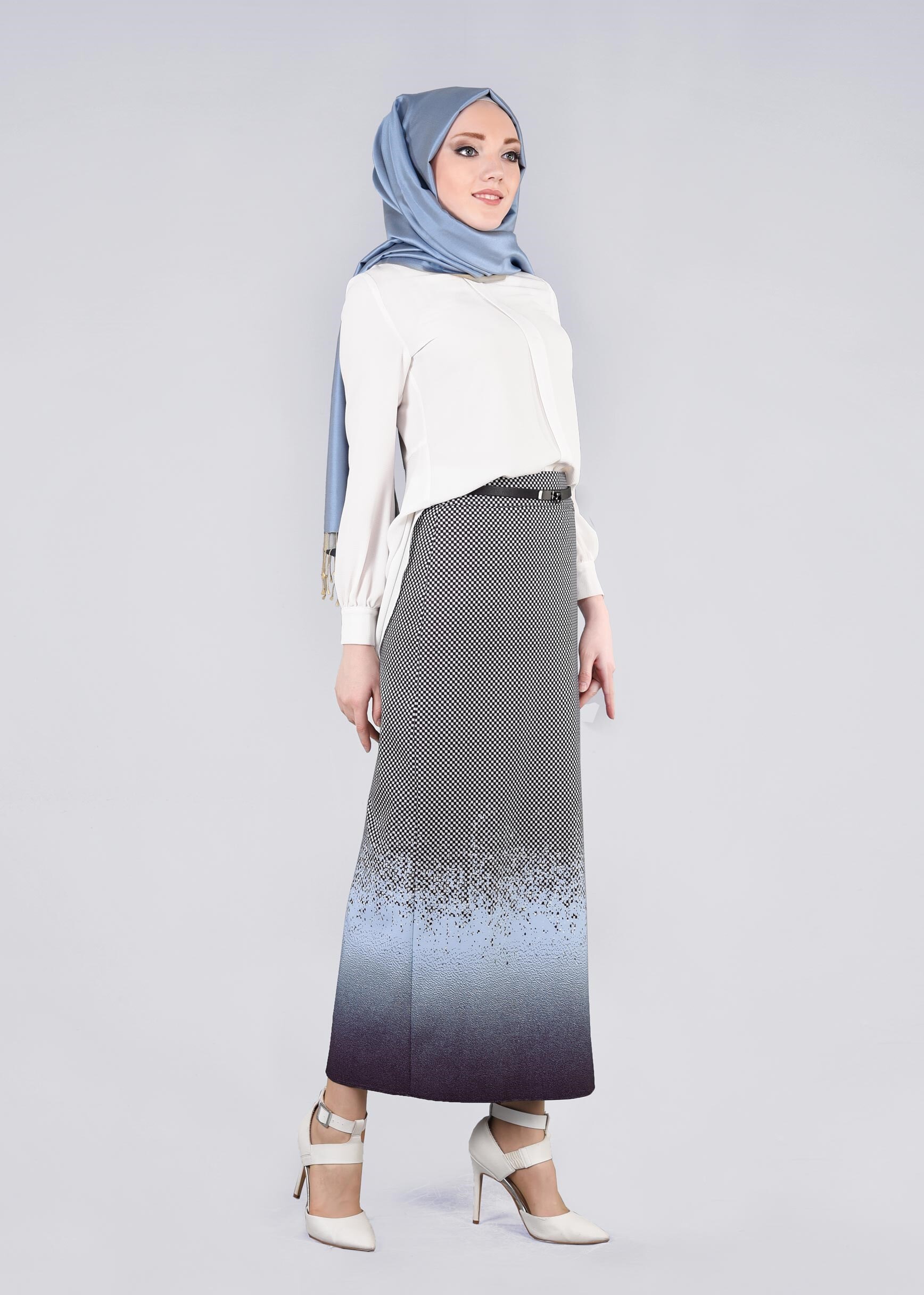 Tesettür giyim MAVİ 6041 POWER 2246 ETEK 38/46 TEK40