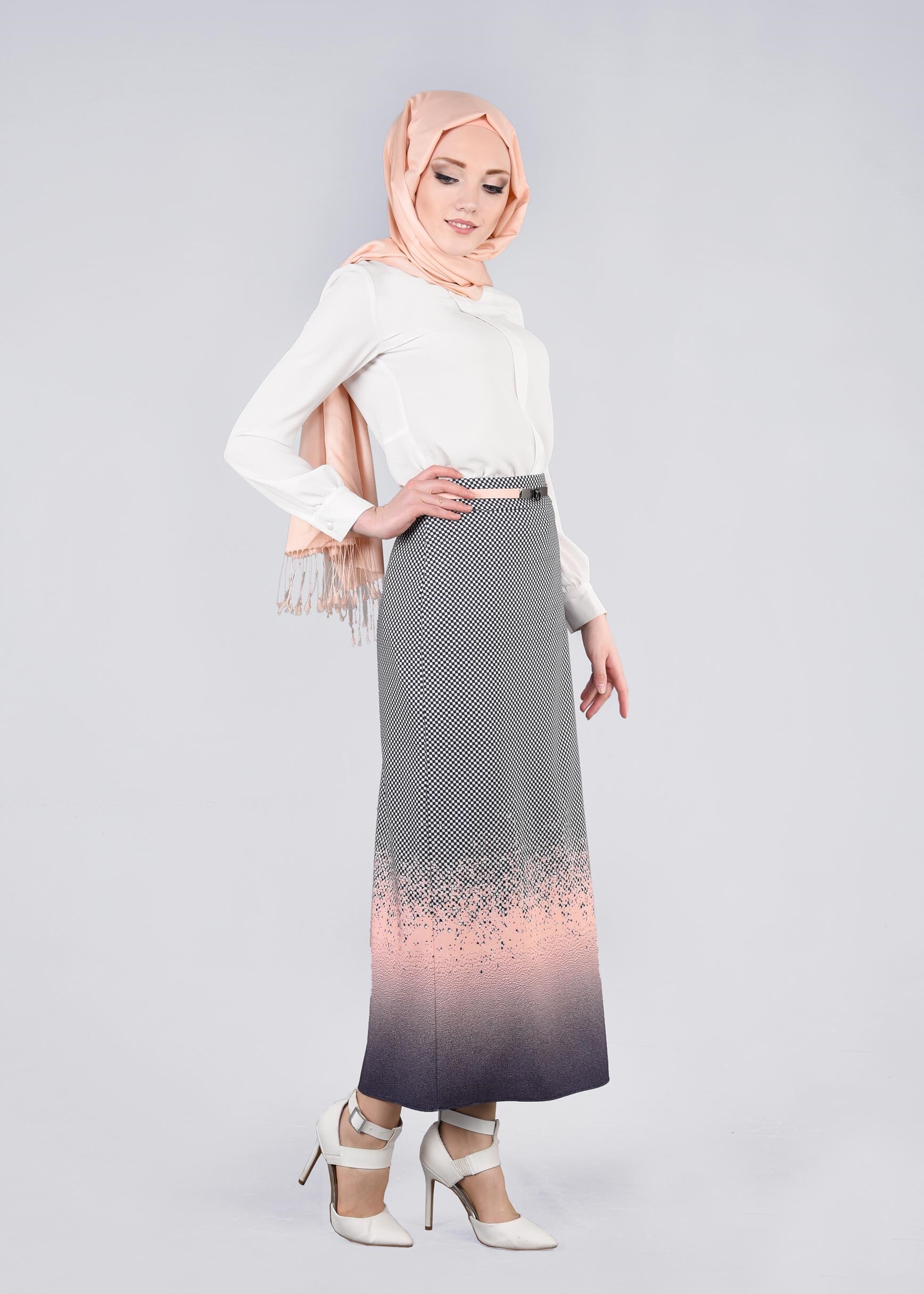 Tesettür giyim PUDRA 6041 POWER 2246 ETEK 38/46 TEK40