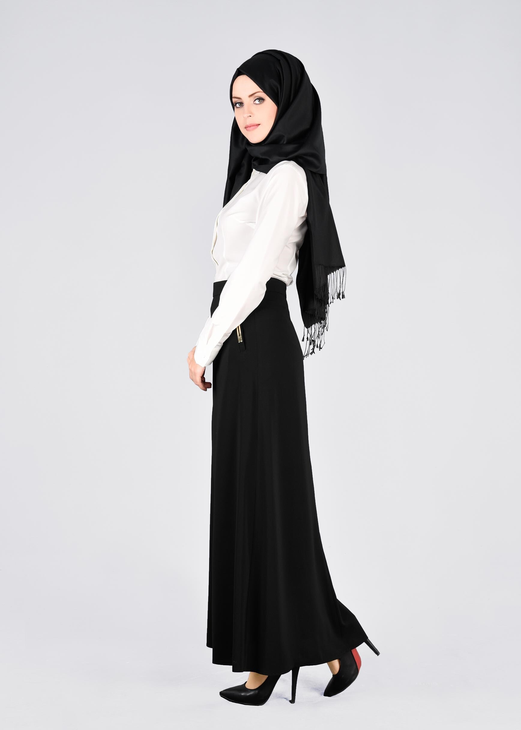 Tesettür giyim SİYAH 6044 MYPOLL ETEK 38/46 TEK40