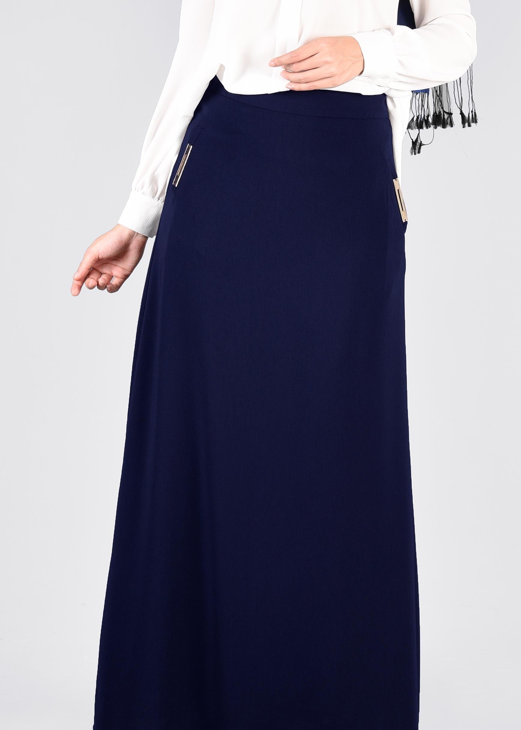 Tesettür giyim LACİVERT 6044 MYPOLL ETEK 38/46 TEK40