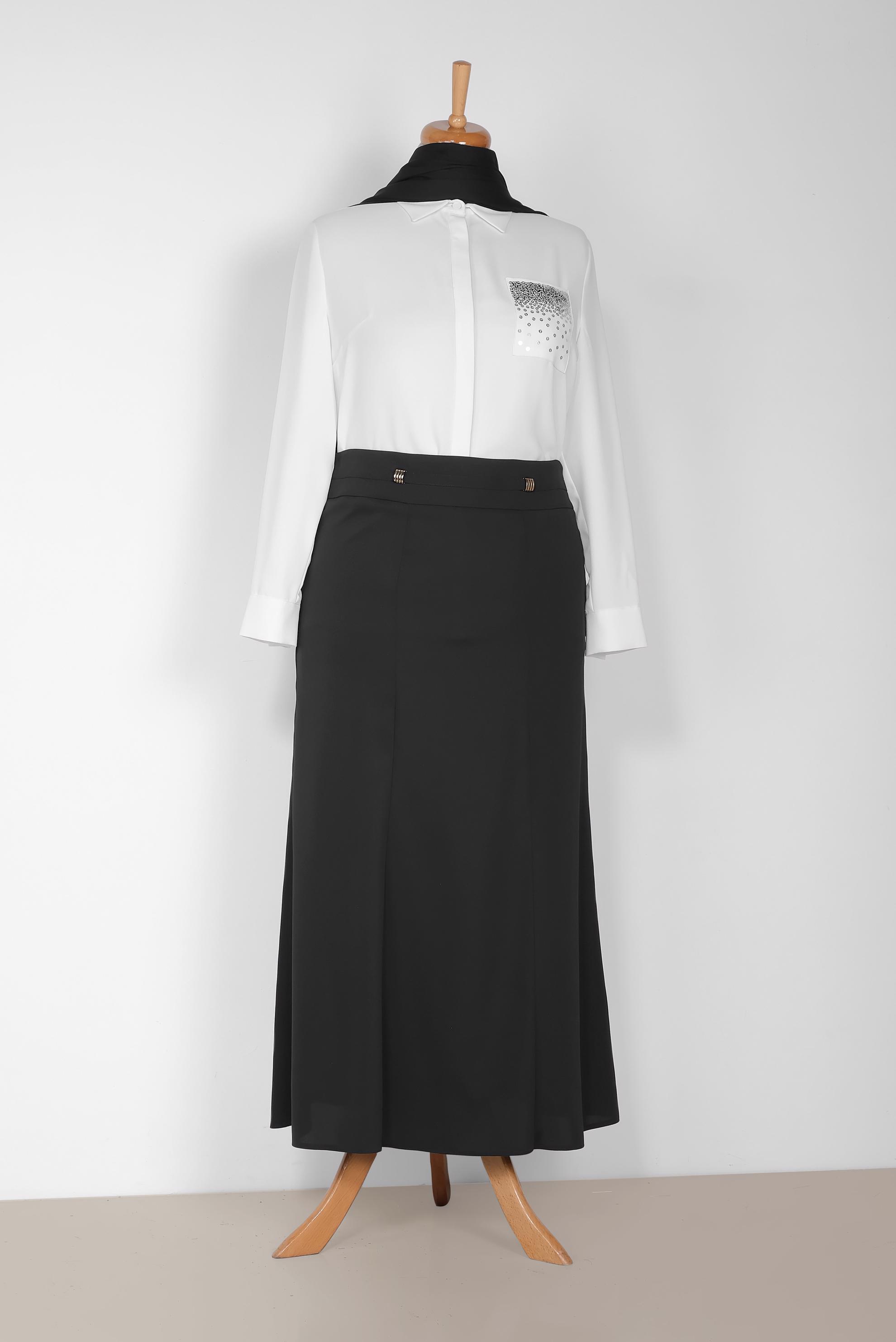 Tesettür giyim SİYAH 6046 ELİTE 11620 ETEK 44/52 TEK42