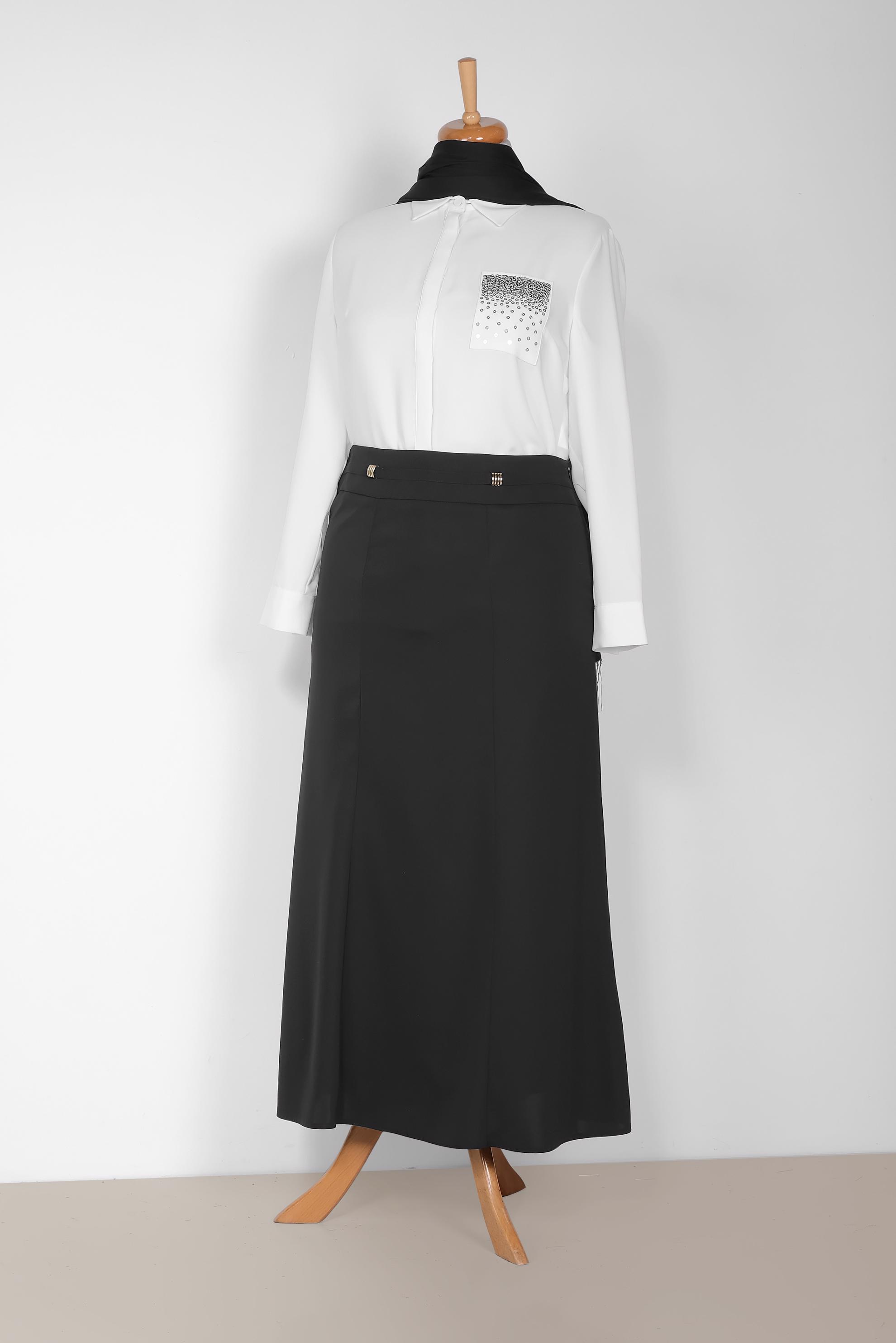 Tesettür giyim SİYAH 6046 ELİTE 11620 ETEK 44/52 TEK42