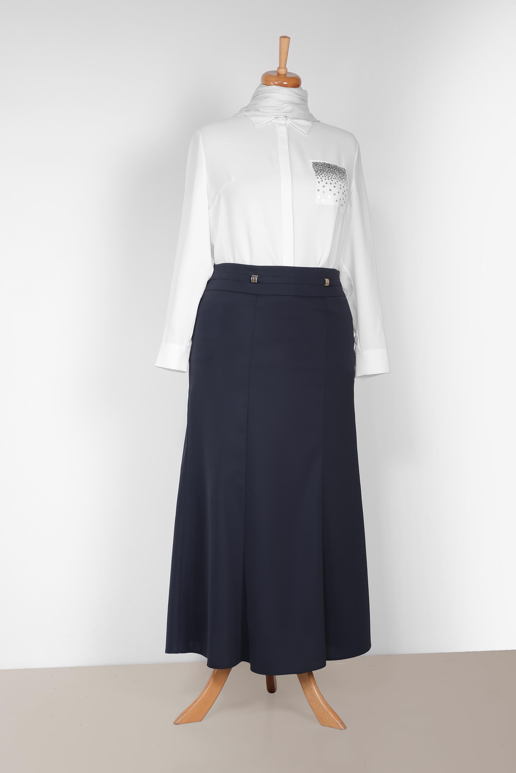 Tesettür giyim LACİVERT 6046 ELİTE 11620 ETEK 44/52 TEK42