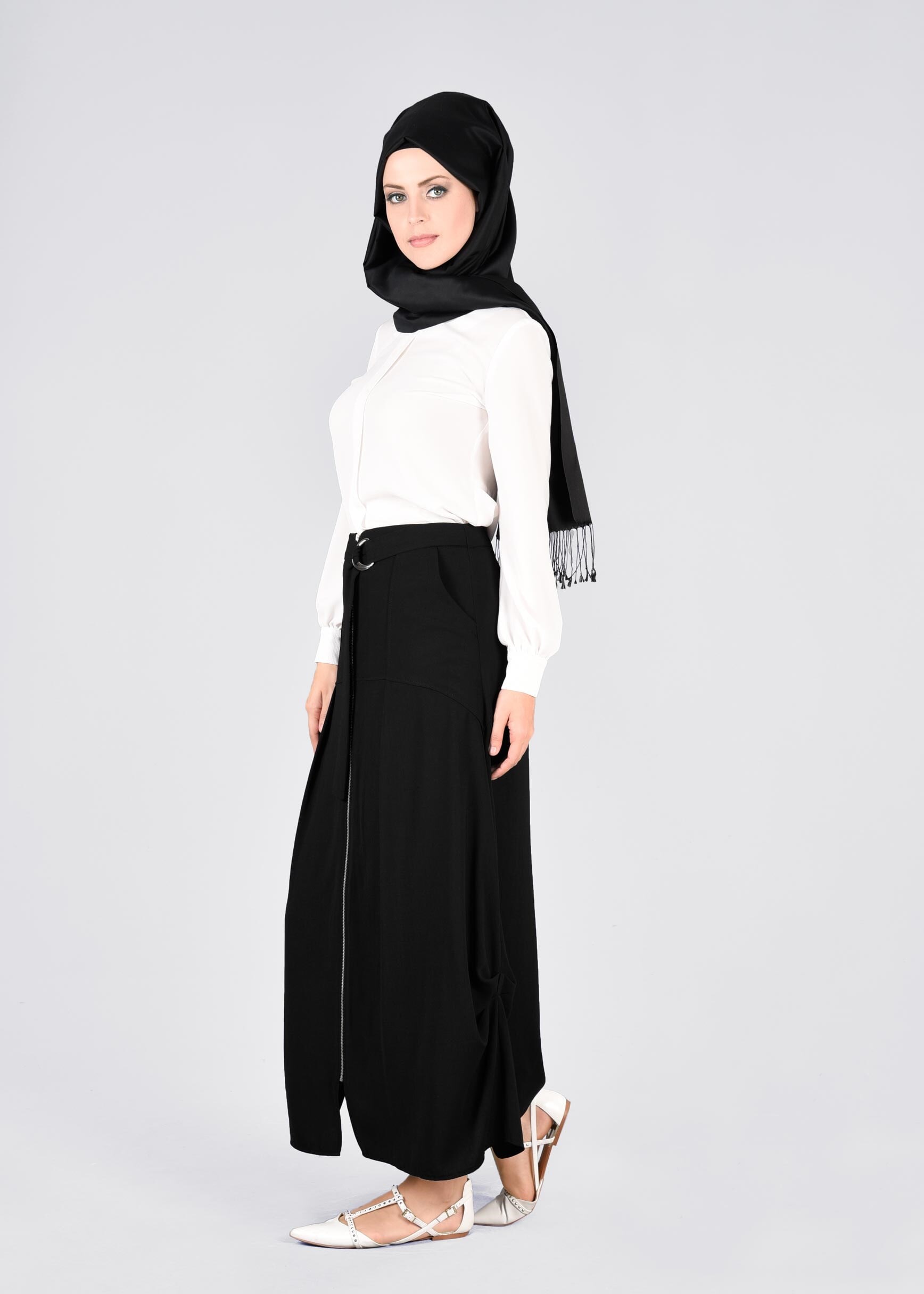 Tesettür giyim SİYAH 6049 7785 ETEK 36/44