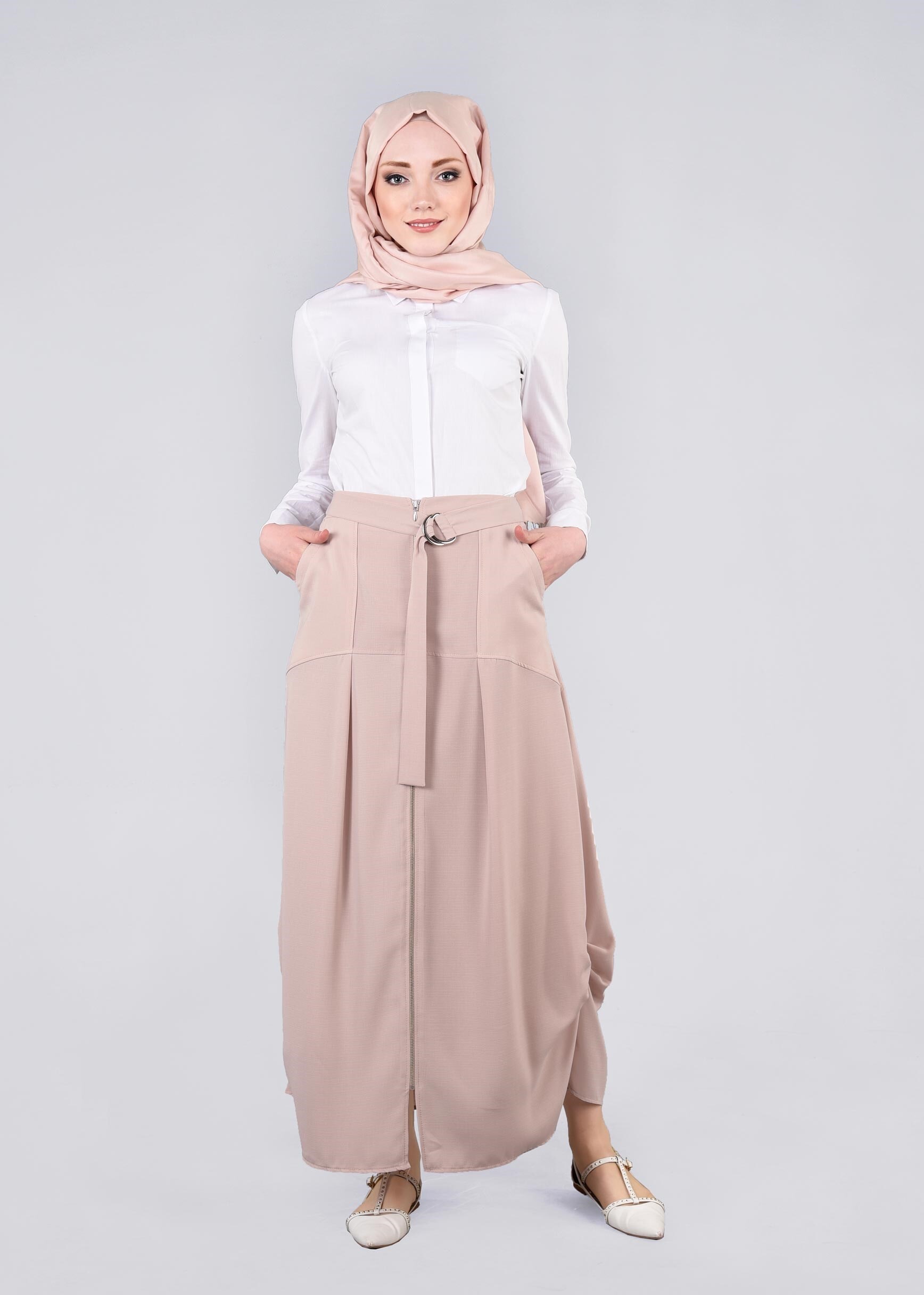 Tesettür giyim BEJ 6049 7785 ETEK 36/44