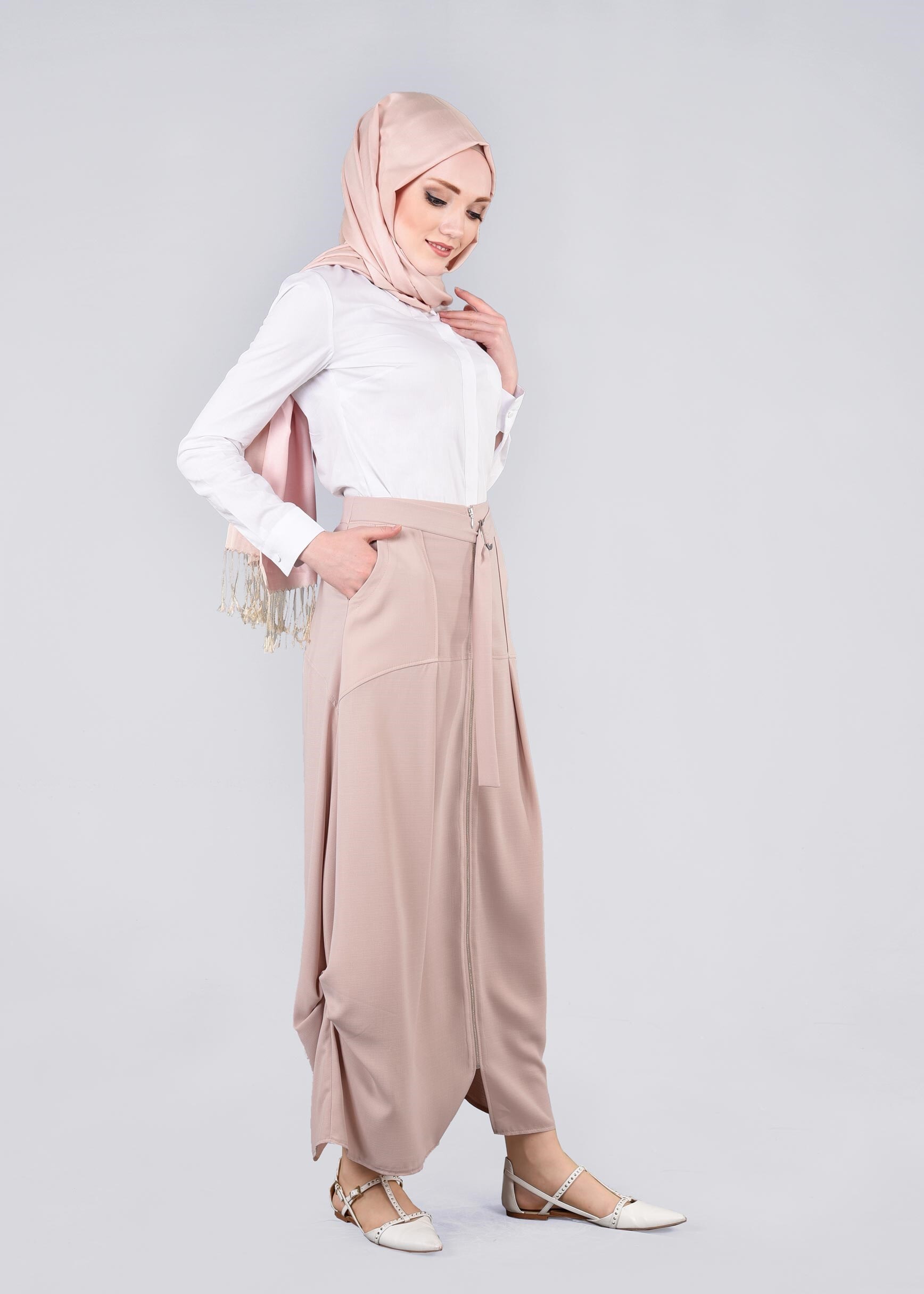 Tesettür giyim BEJ 6049 7785 ETEK 36/44