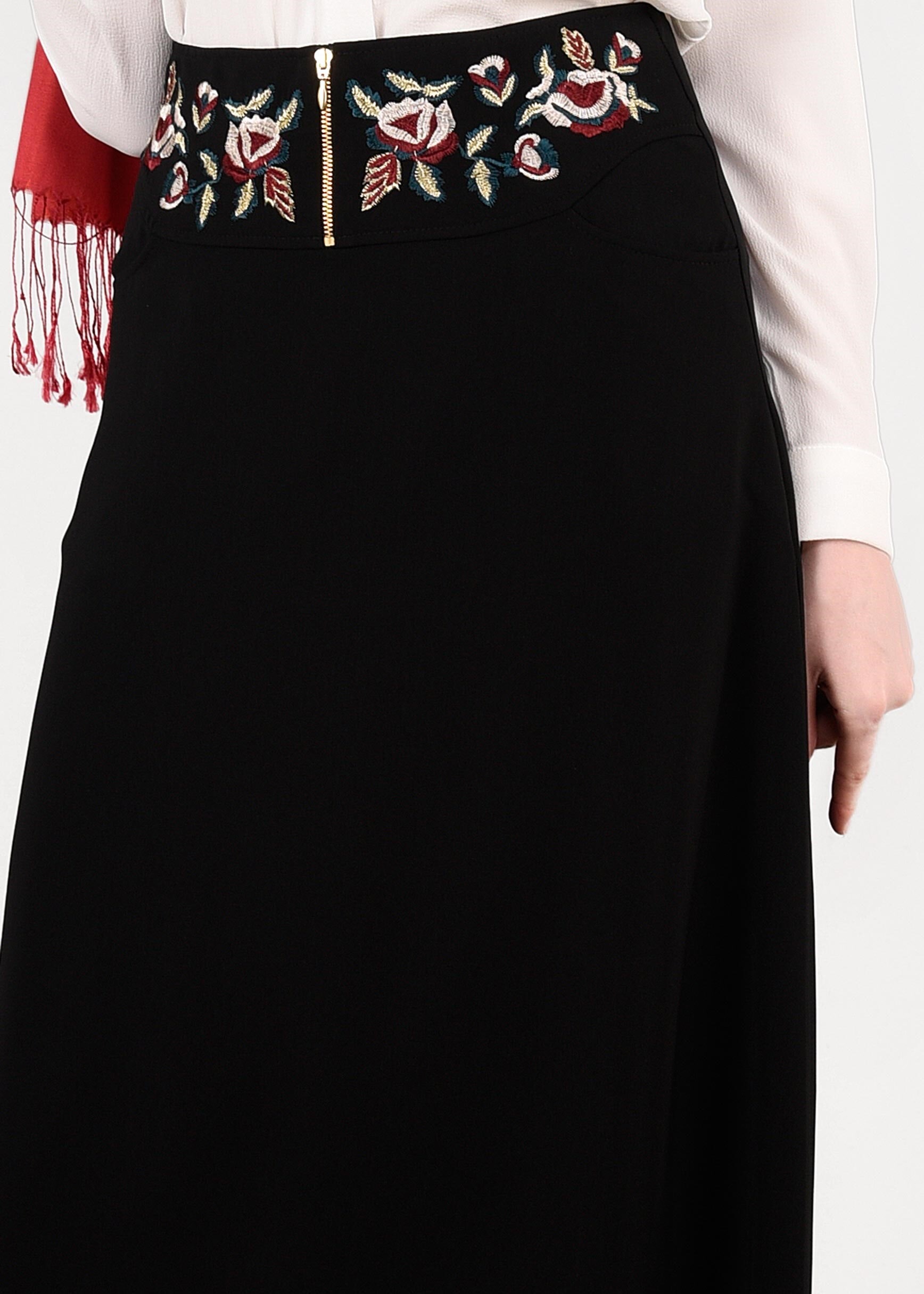 Tesettür giyim SİYAH 6054 Virona Tesettür Etek 38/44 TEK40