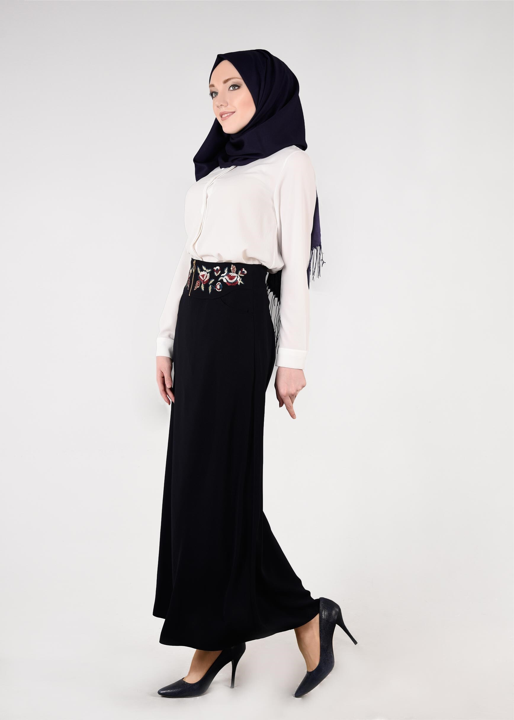 Tesettür giyim LACİVERT 6054 Virona Tesettür Etek 38/44 TEK40