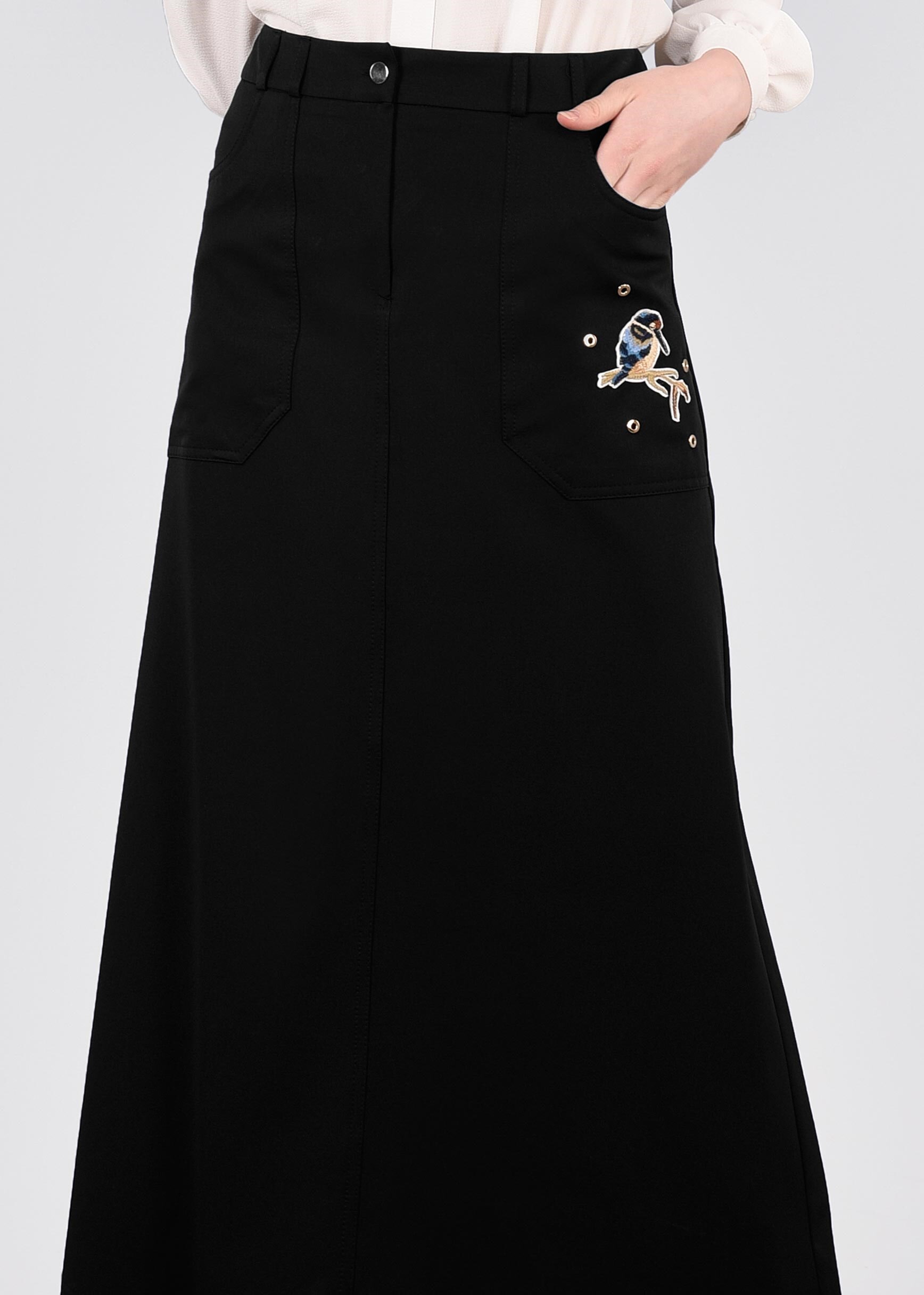 Tesettür giyim SİYAH 6055 YAREN 43717 ETEK 38/46 TEK40