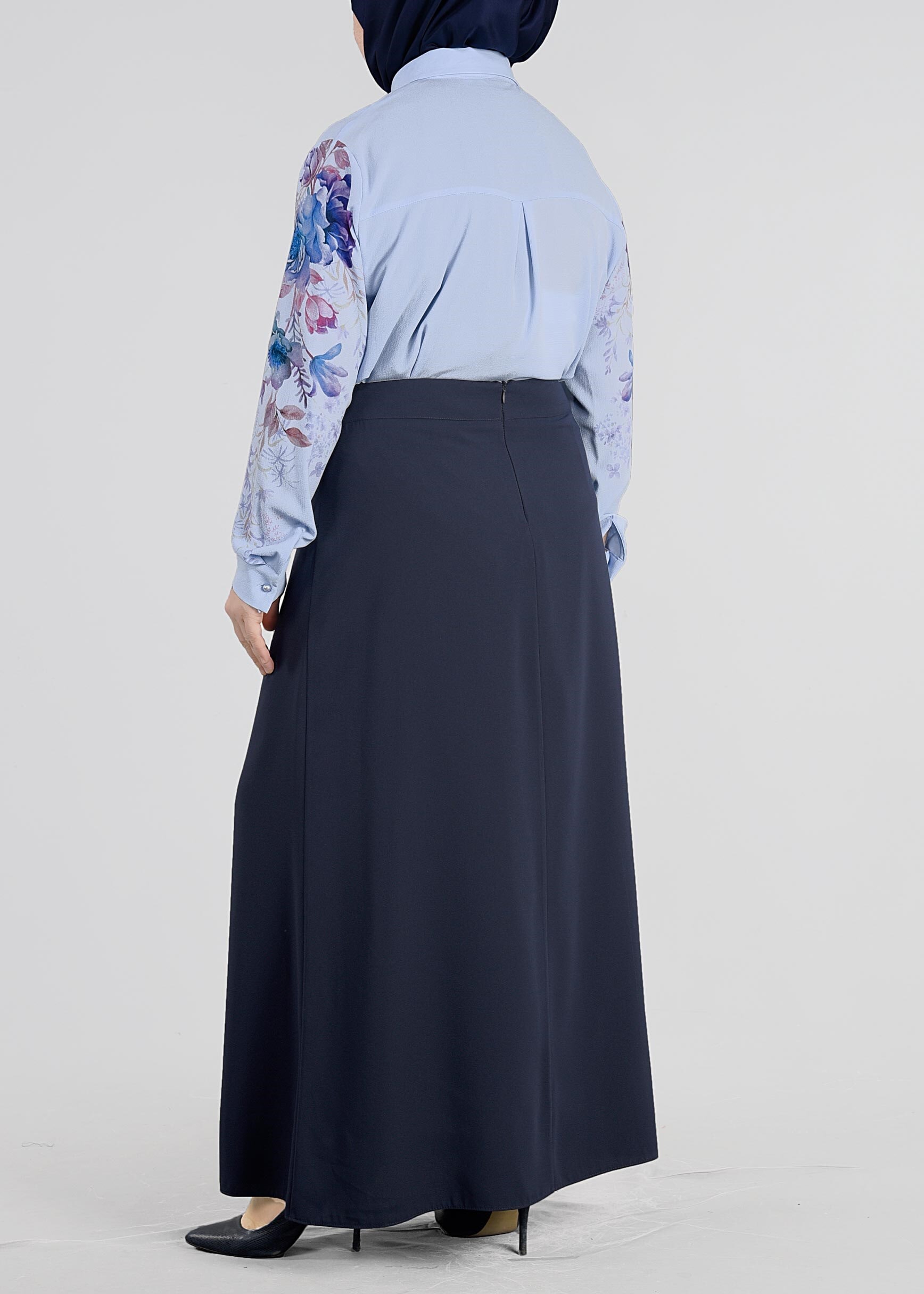 Tesettür giyim LACİVERT 6056 DİMA ETEK 44/52 TEK46