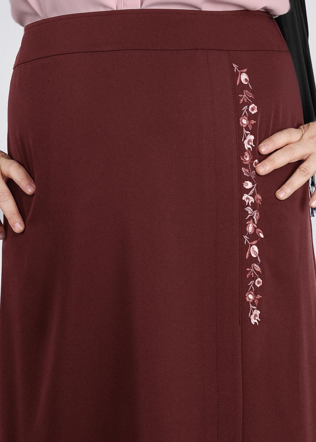 Tesettür giyim BORDO 6057 SARAH ETEK 44/52 TEK46