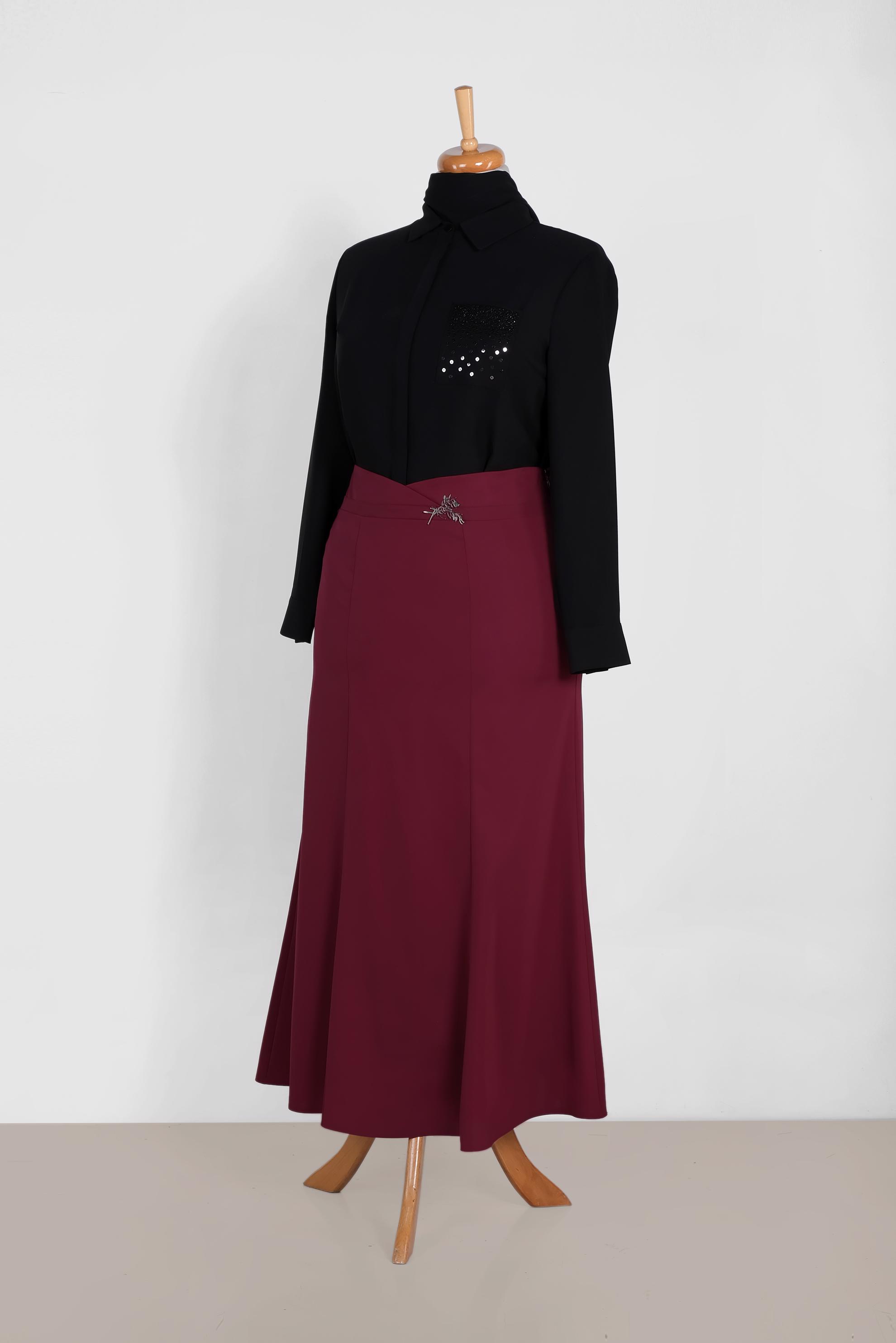 Hijab clothing CLARET RED 6058 ELİTE 11620 ETEK 44/52 TEK42