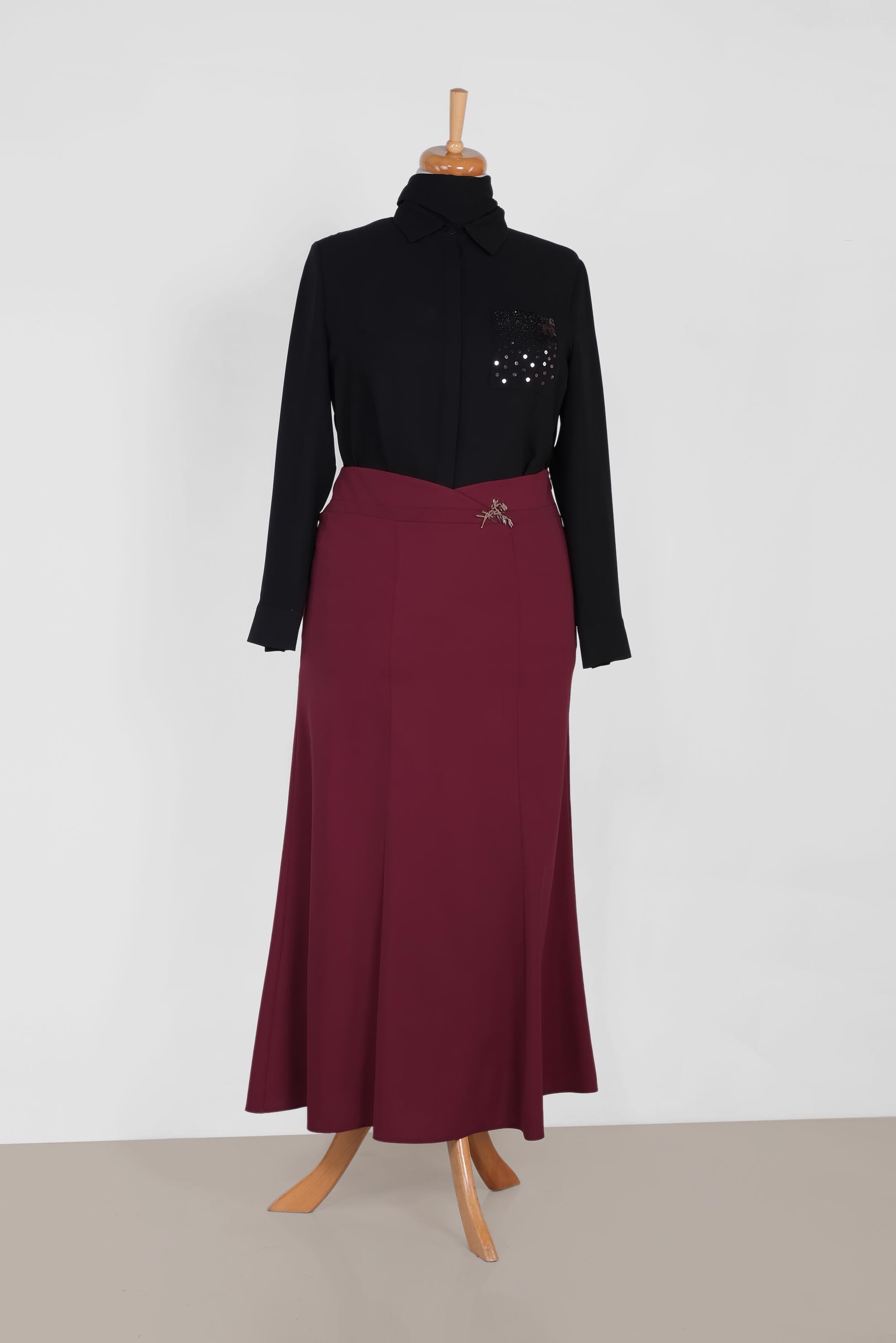 Hijab clothing CLARET RED 6058 ELİTE 11620 ETEK 44/52 TEK42