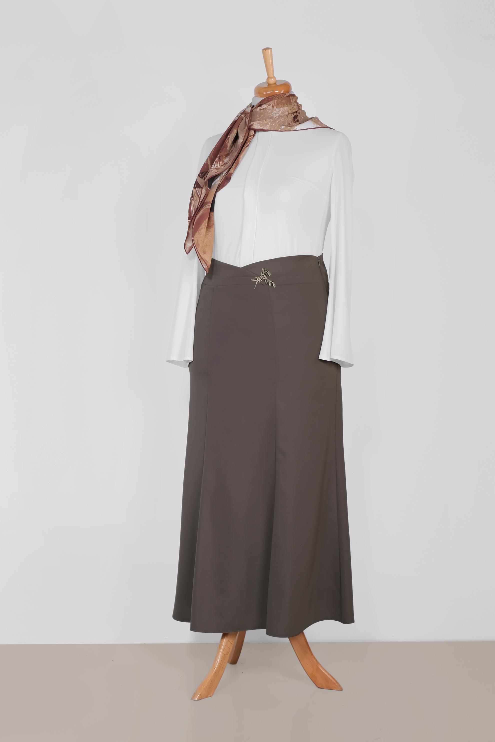 Tesettür giyim VİZON 6058 ELİTE 11620 ETEK 44/52 TEK42